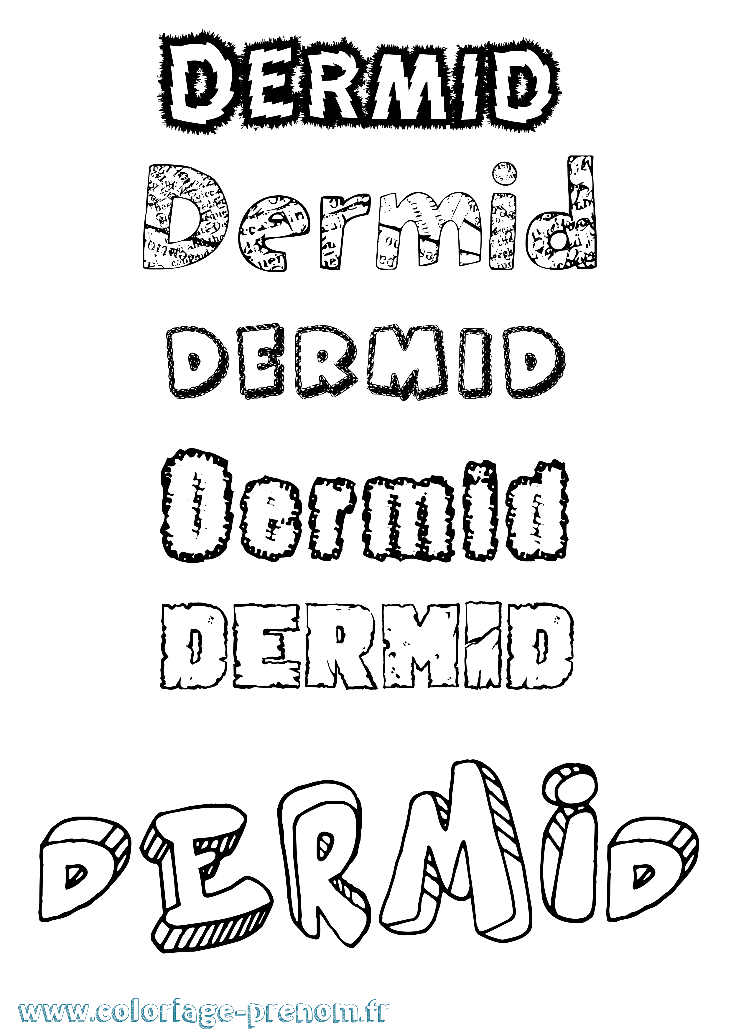 Coloriage Dermid Destructuré Coloriage prénom Dermid Destructuré