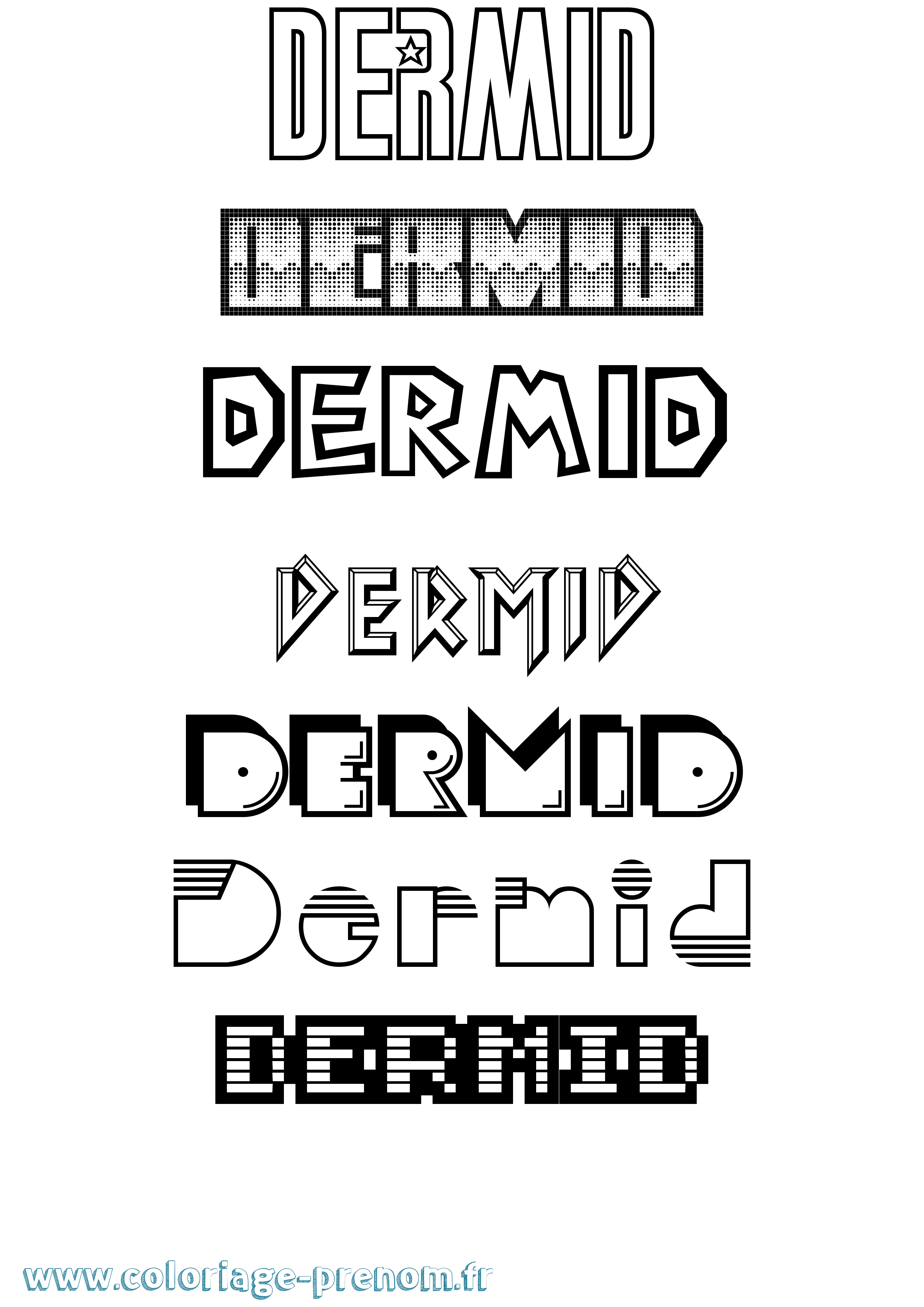 Coloriage Dermid Jeux Vidéos Coloriage prénom Dermid Jeux Vidéos