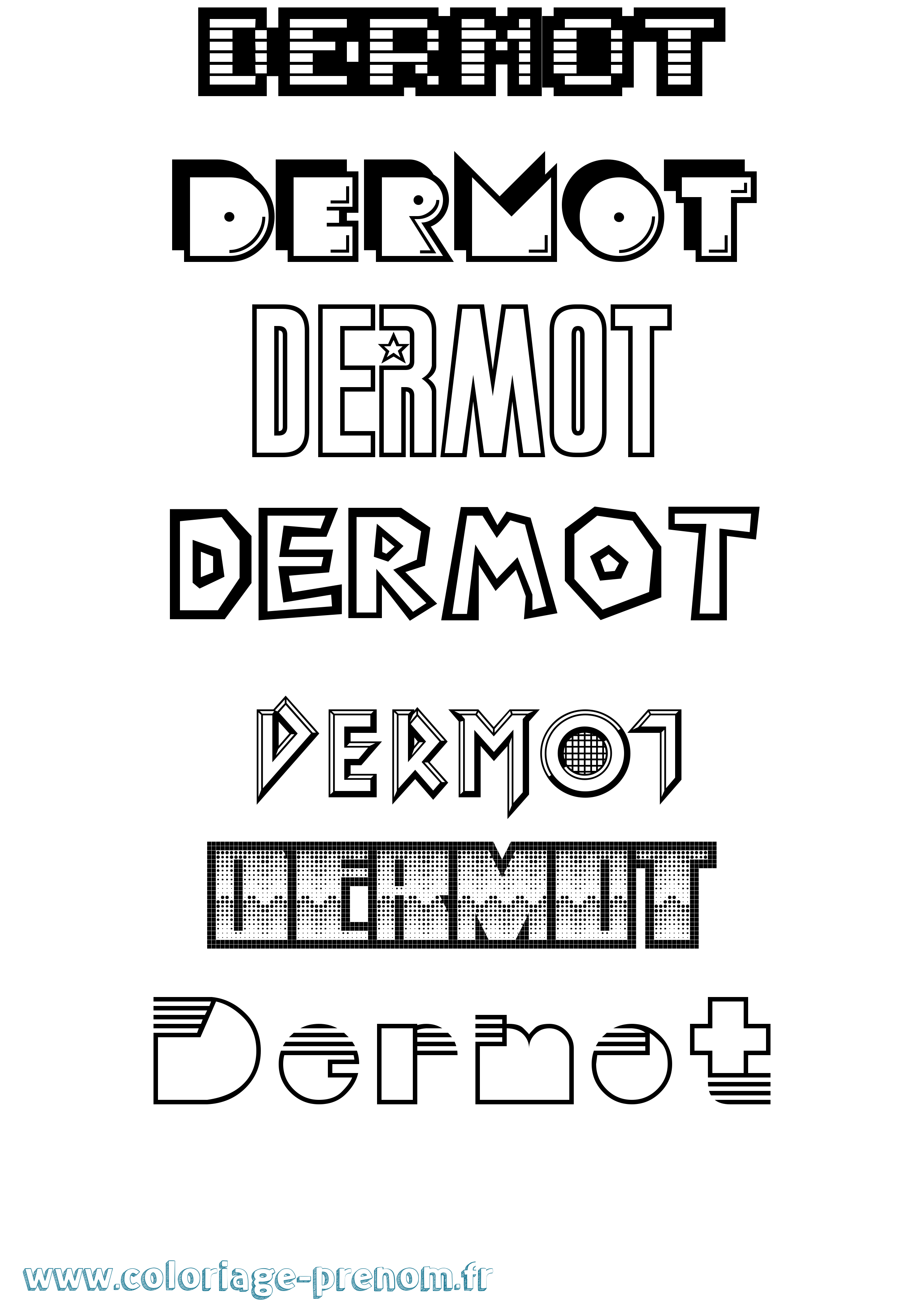 Coloriage Dermot Jeux Vidéos Coloriage prénom Dermot Jeux Vidéos