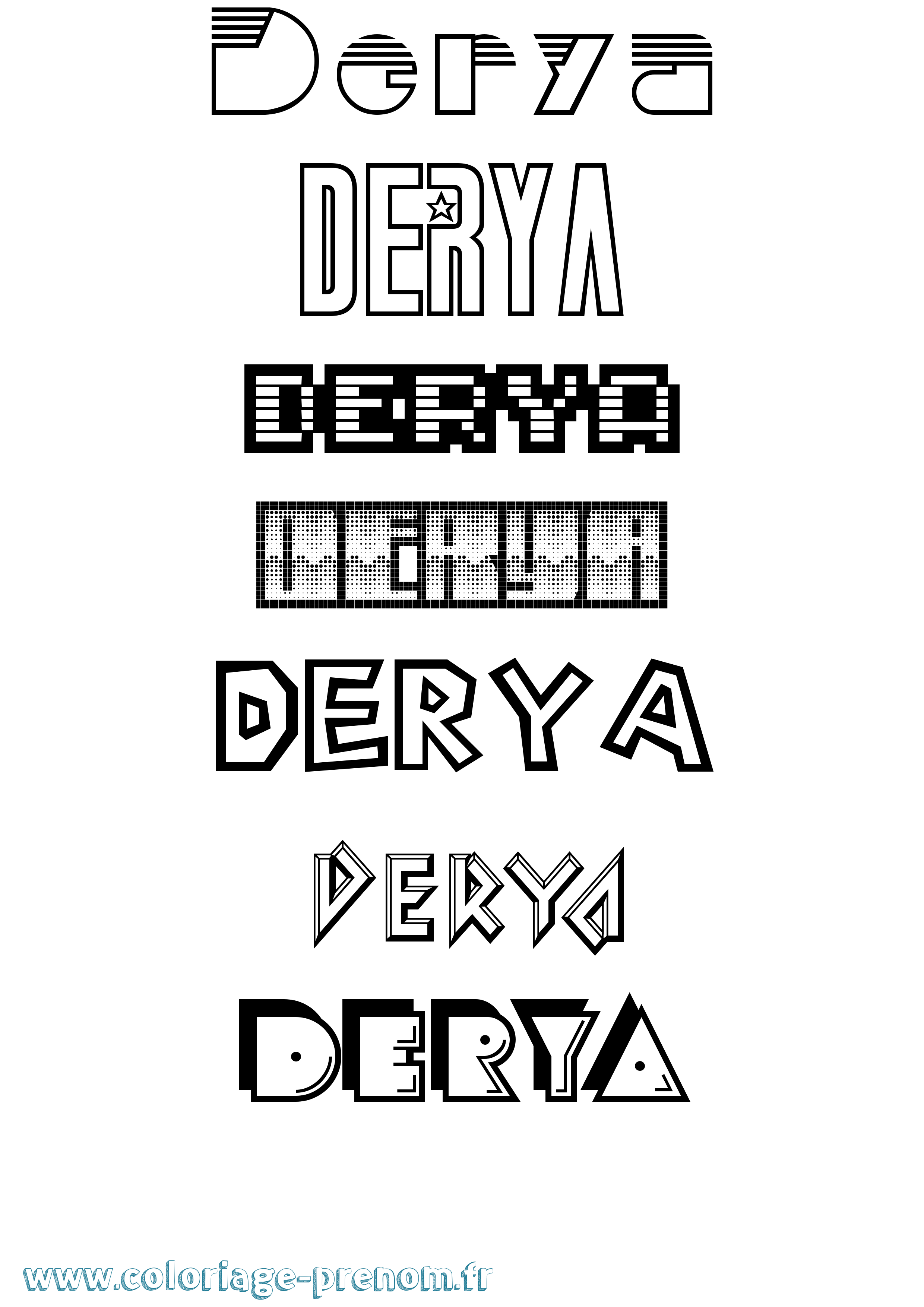 Coloriage Derya Jeux Vidéos Coloriage prénom Derya Jeux Vidéos