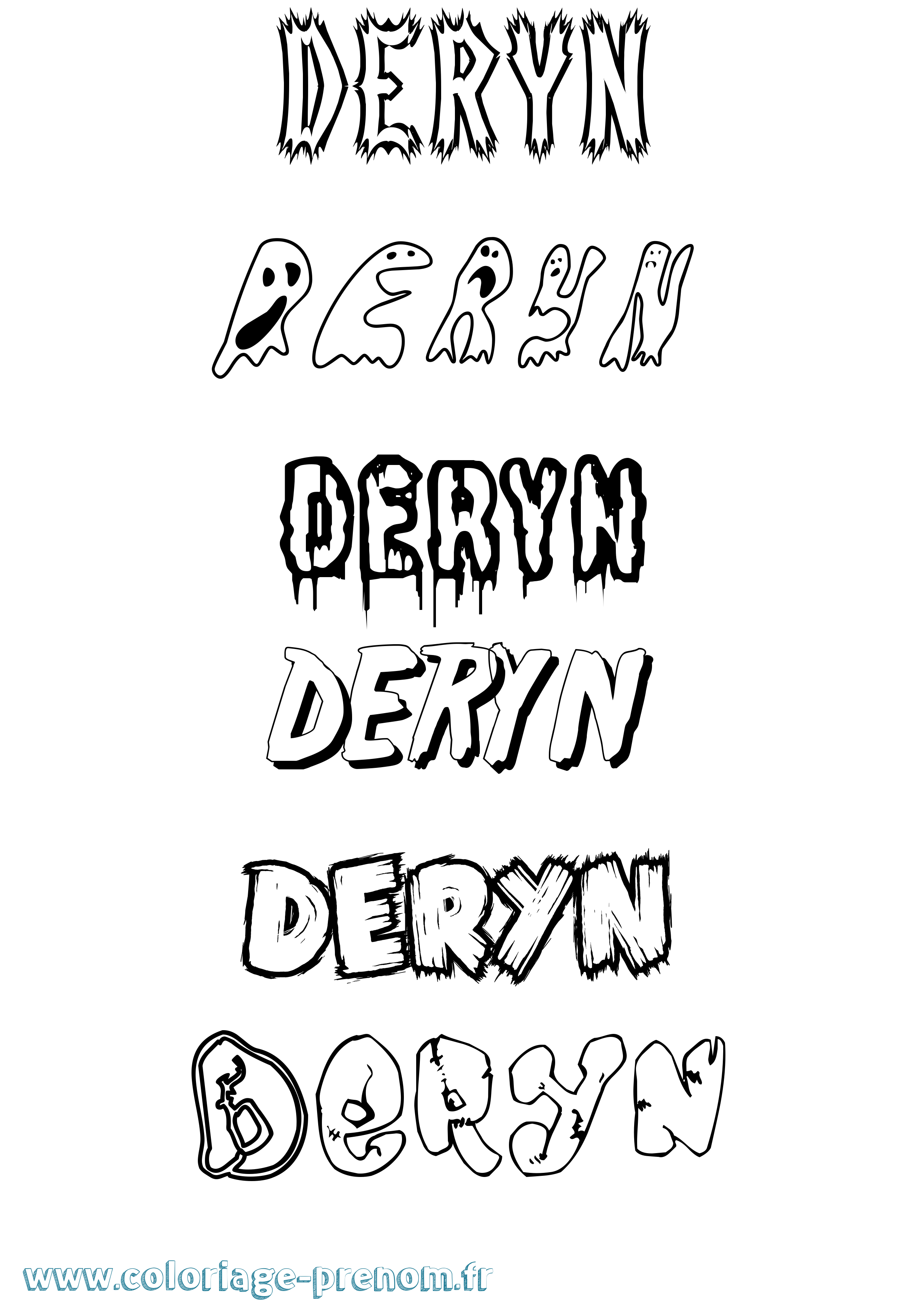 Coloriage Deryn Frisson Coloriage prénom Deryn Frisson