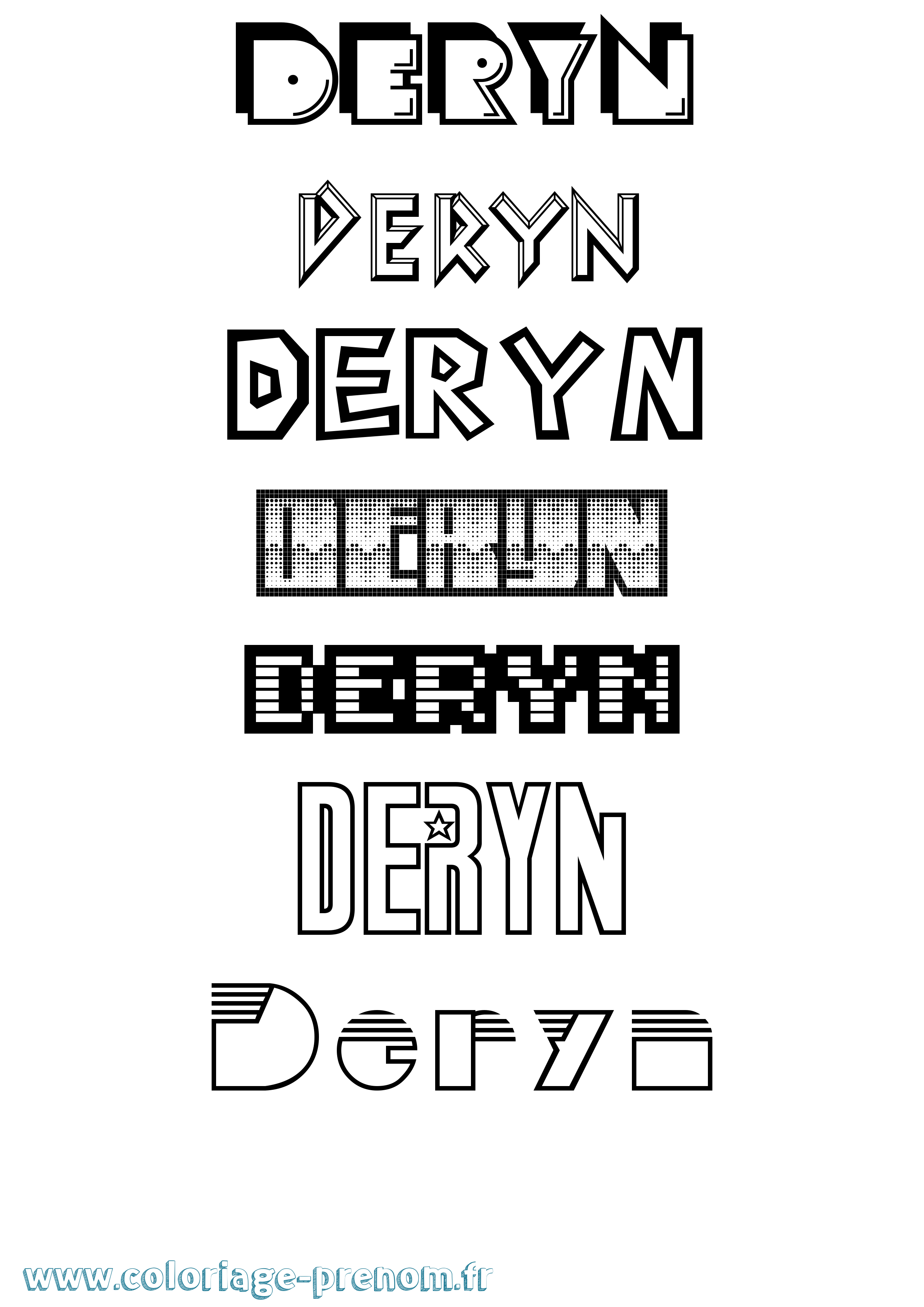 Coloriage Deryn Jeux Vidéos Coloriage prénom Deryn Jeux Vidéos