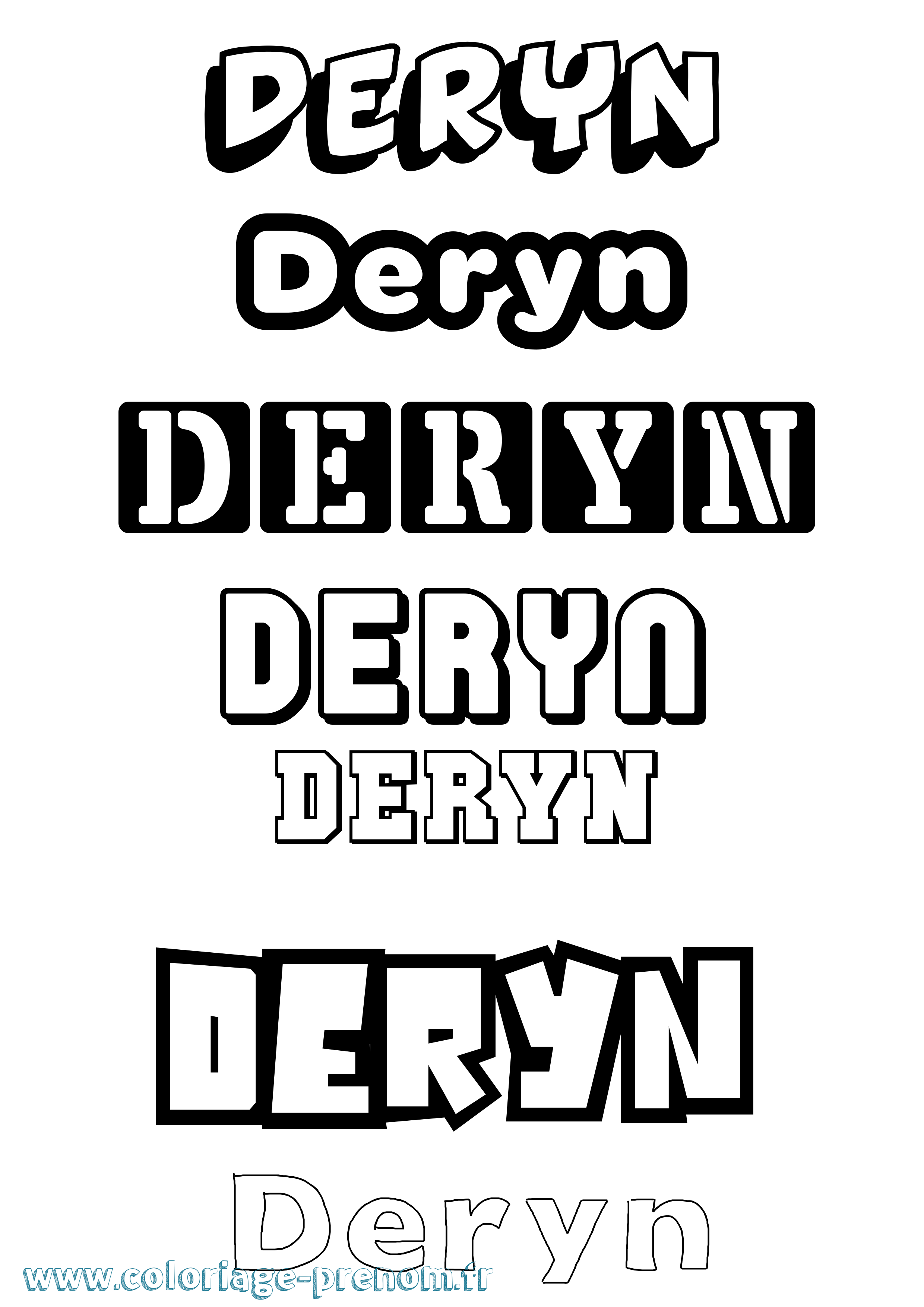 Coloriage Deryn Simple Coloriage prénom Deryn Simple