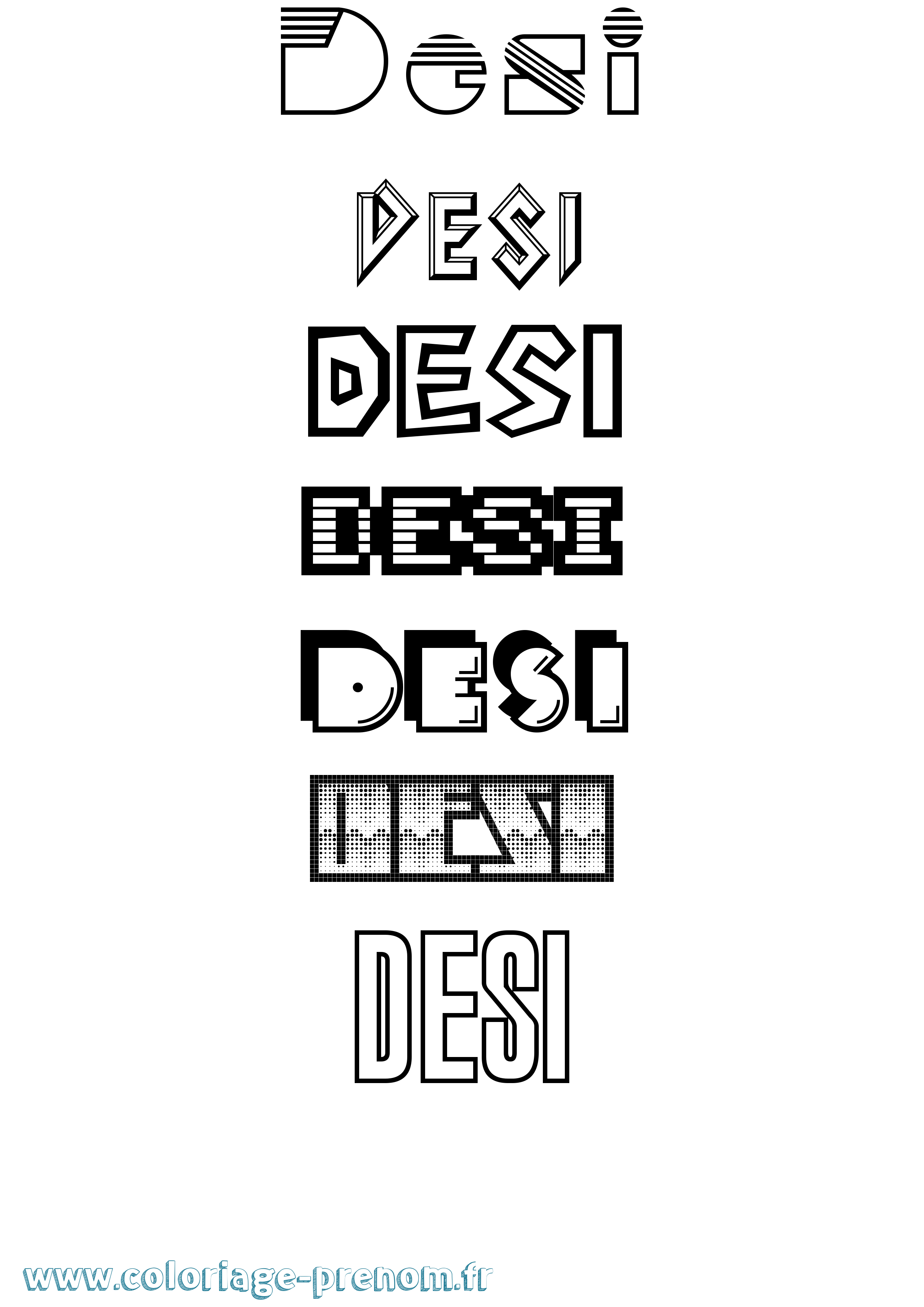Coloriage Desi Jeux Vidéos Coloriage prénom Desi Jeux Vidéos