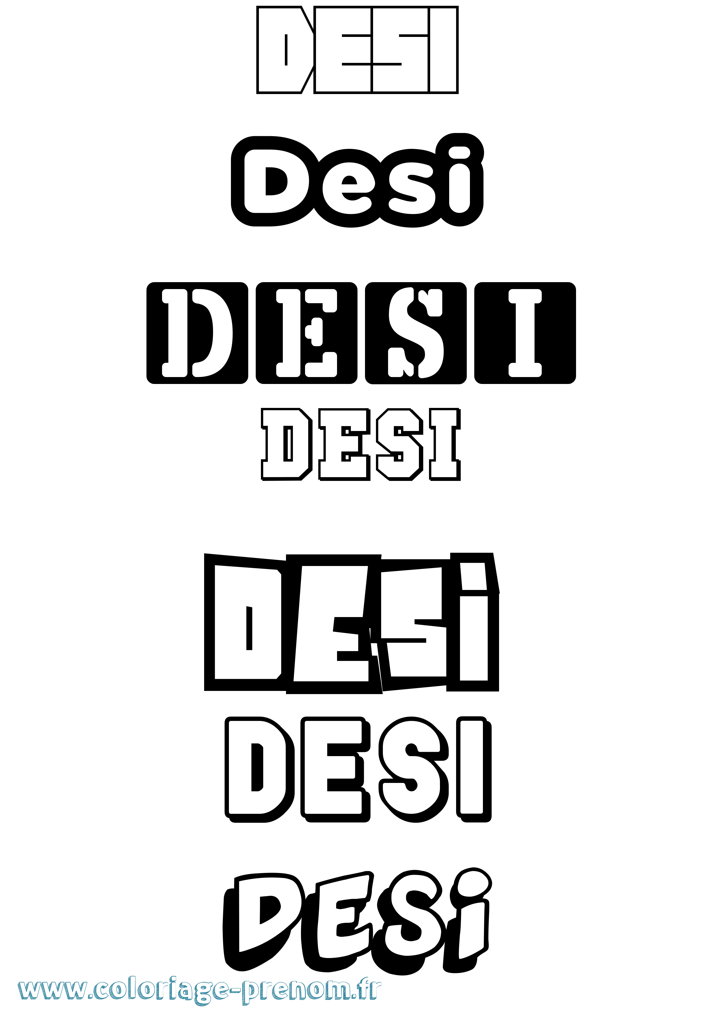 Coloriage Desi Simple Coloriage prénom Desi Simple