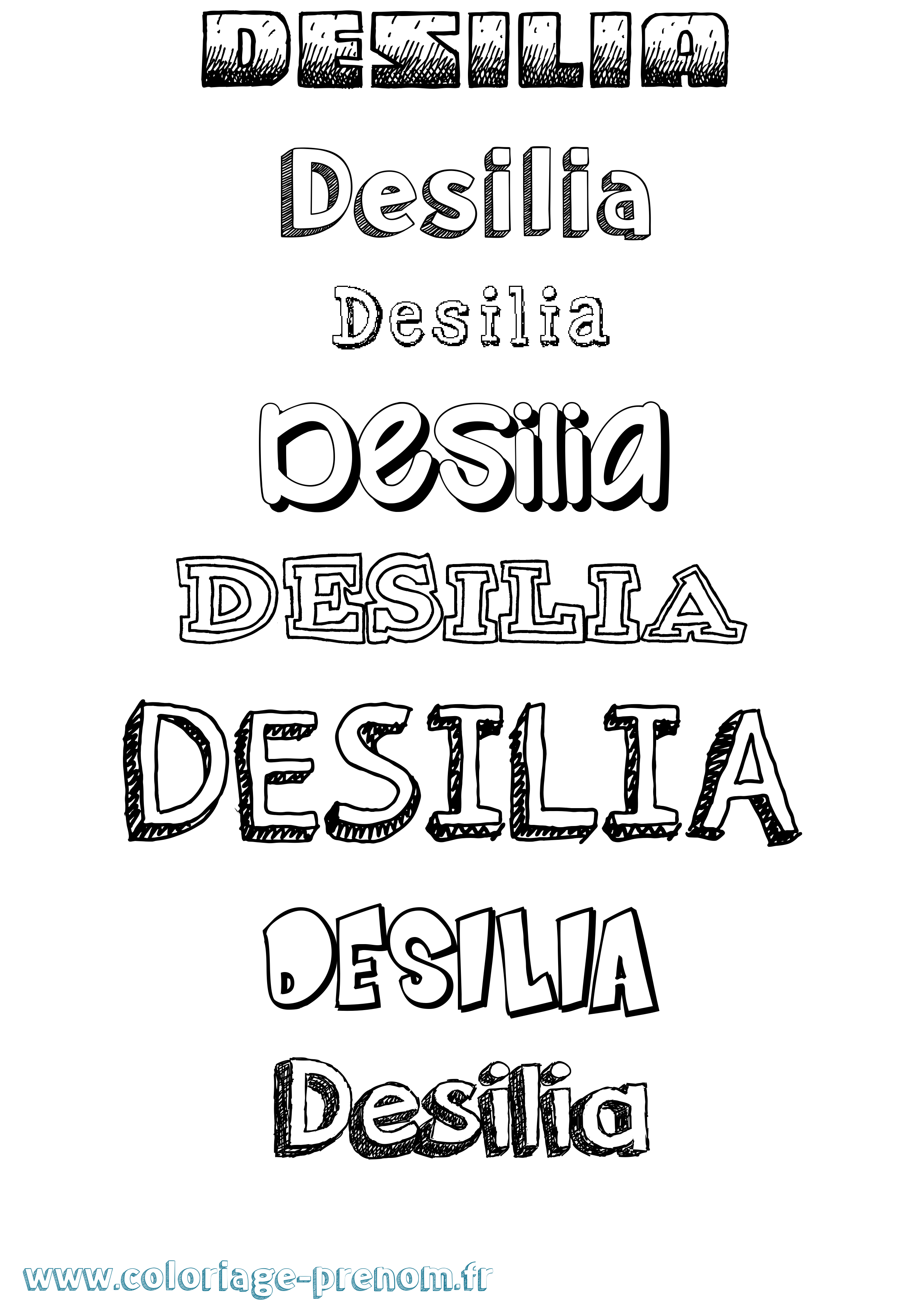 Coloriage Desilia Dessiné Coloriage prénom Desilia Dessiné