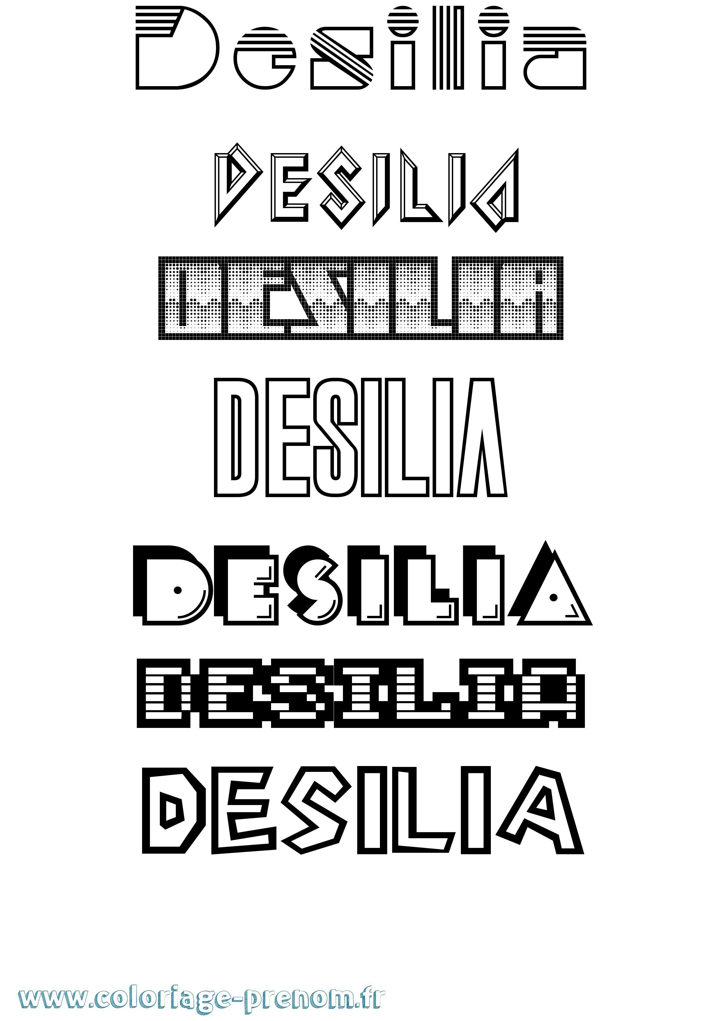 Coloriage Desilia Jeux Vidéos Coloriage prénom Desilia Jeux Vidéos