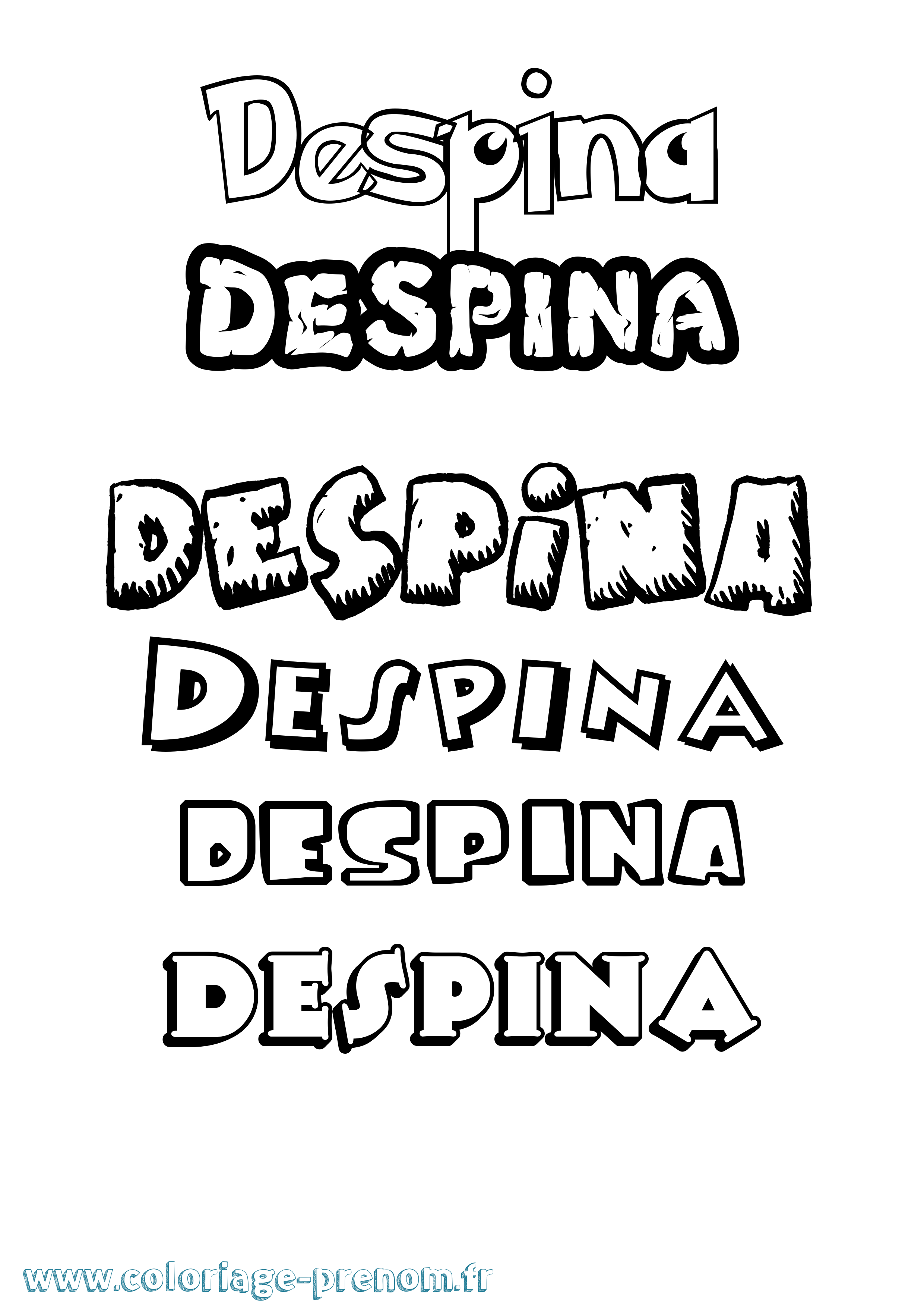 Coloriage Despina Dessin Animé Coloriage prénom Despina Dessin Animé