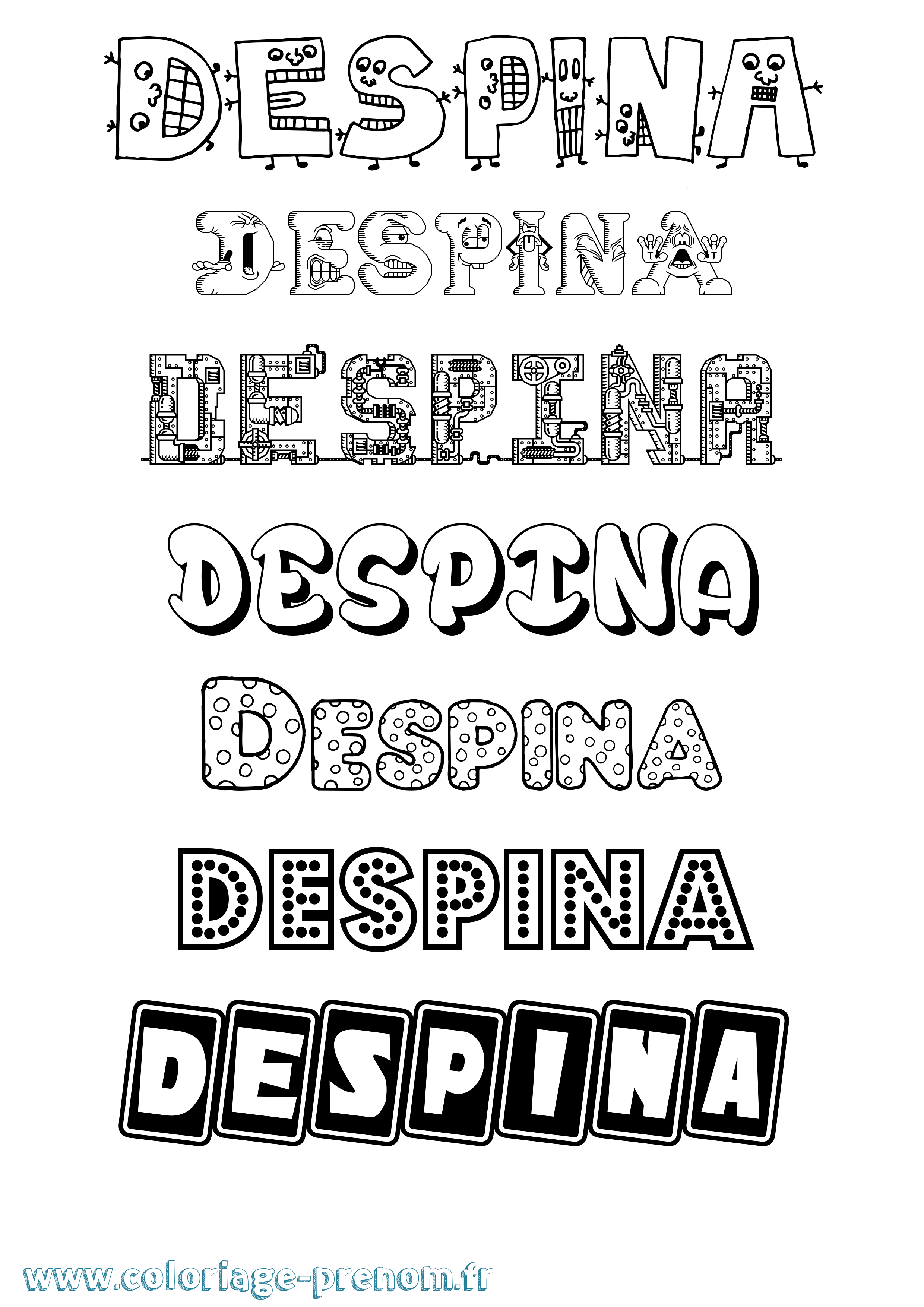 Coloriage Despina Fun Coloriage prénom Despina Fun