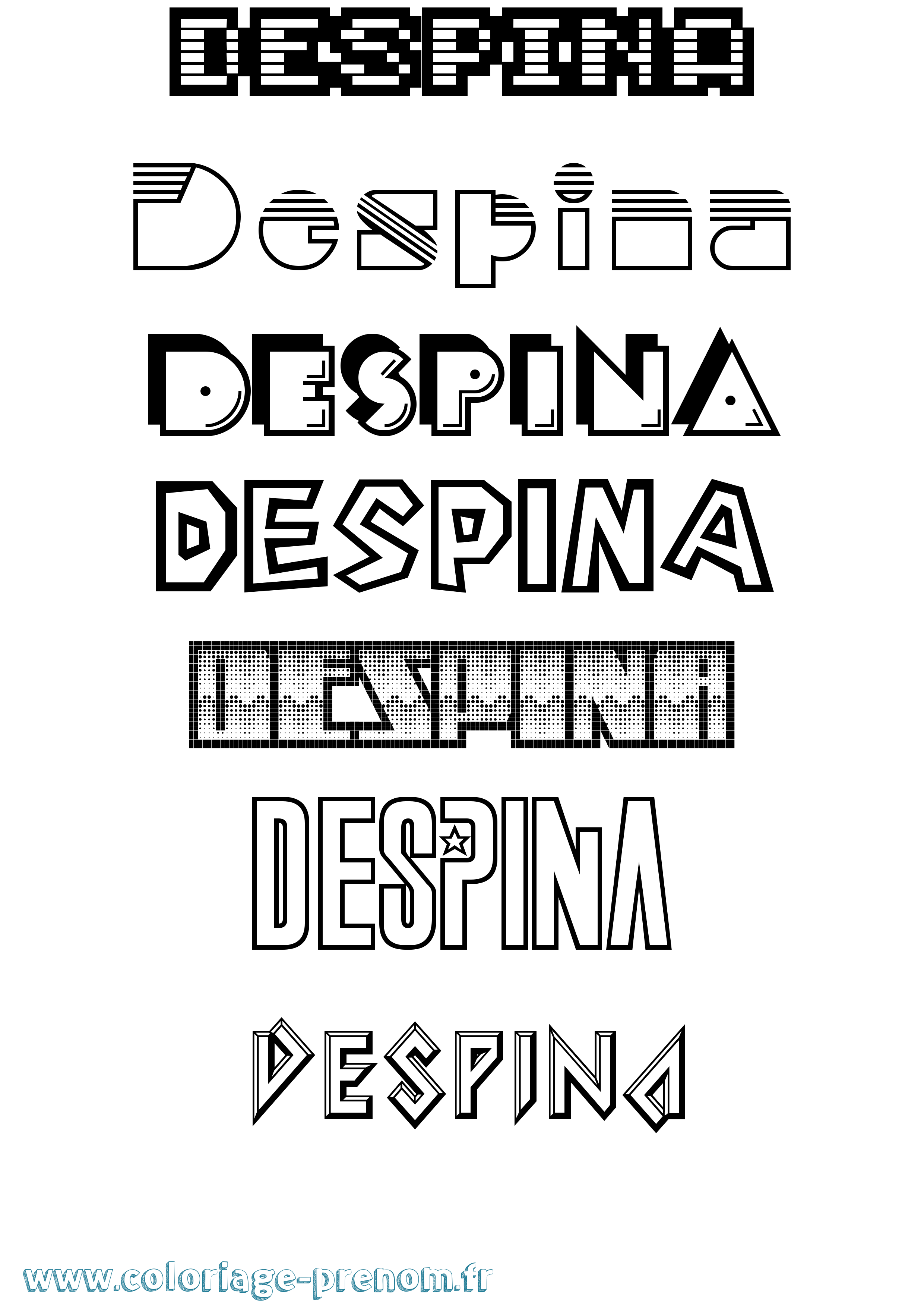 Coloriage Despina Jeux Vidéos Coloriage prénom Despina Jeux Vidéos
