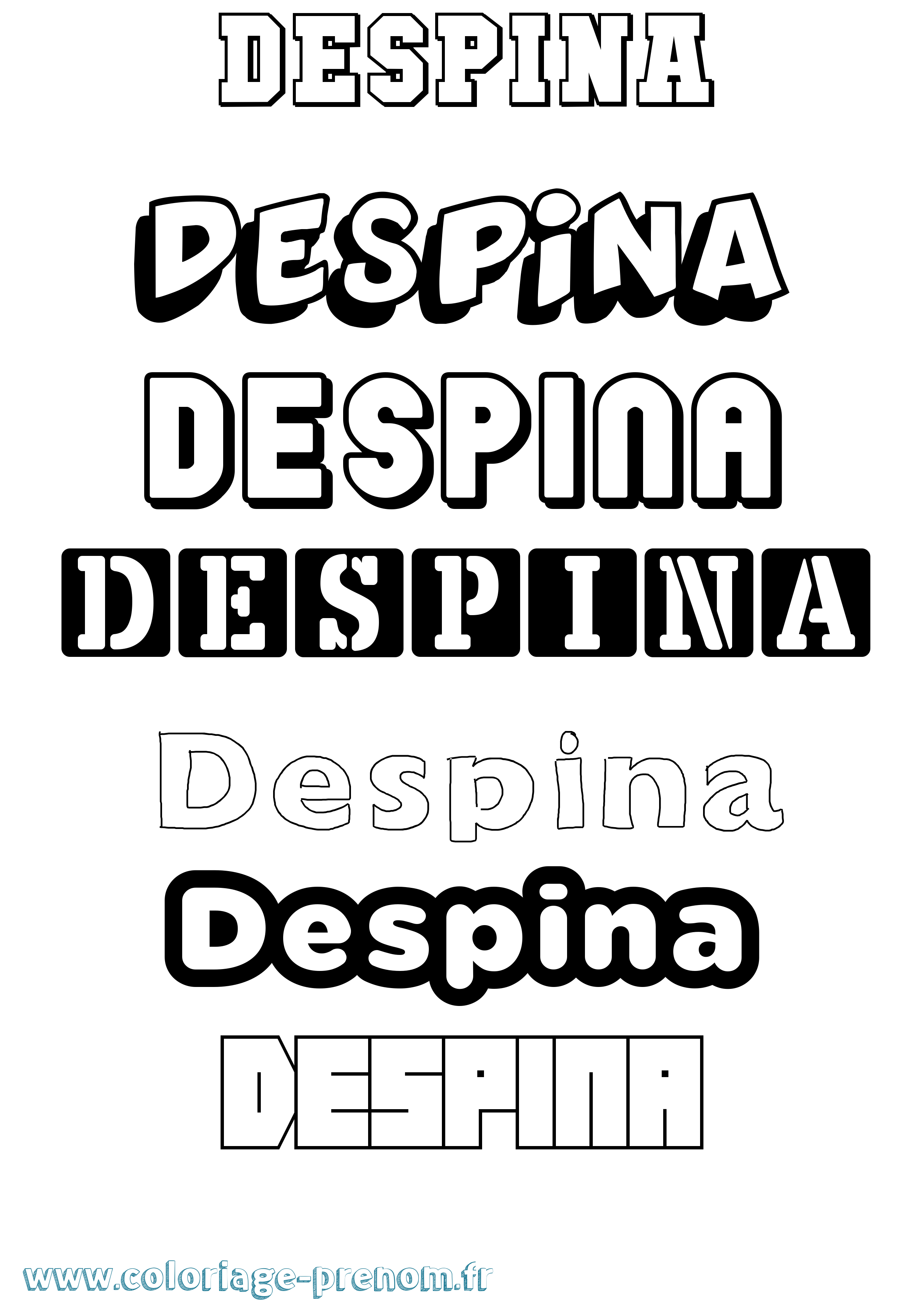 Coloriage Despina Simple Coloriage prénom Despina Simple