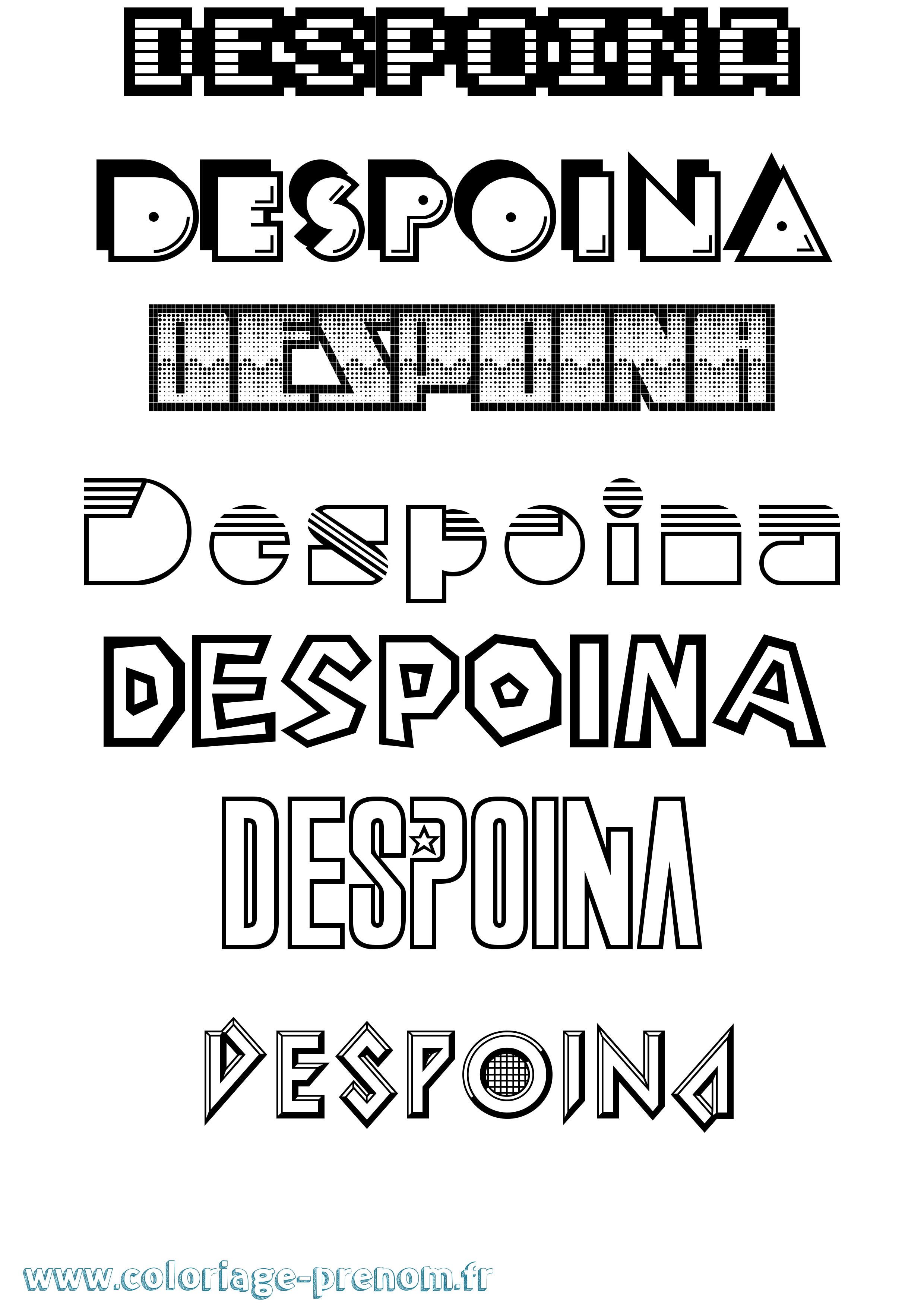 Coloriage Despoina Jeux Vidéos Coloriage prénom Despoina Jeux Vidéos