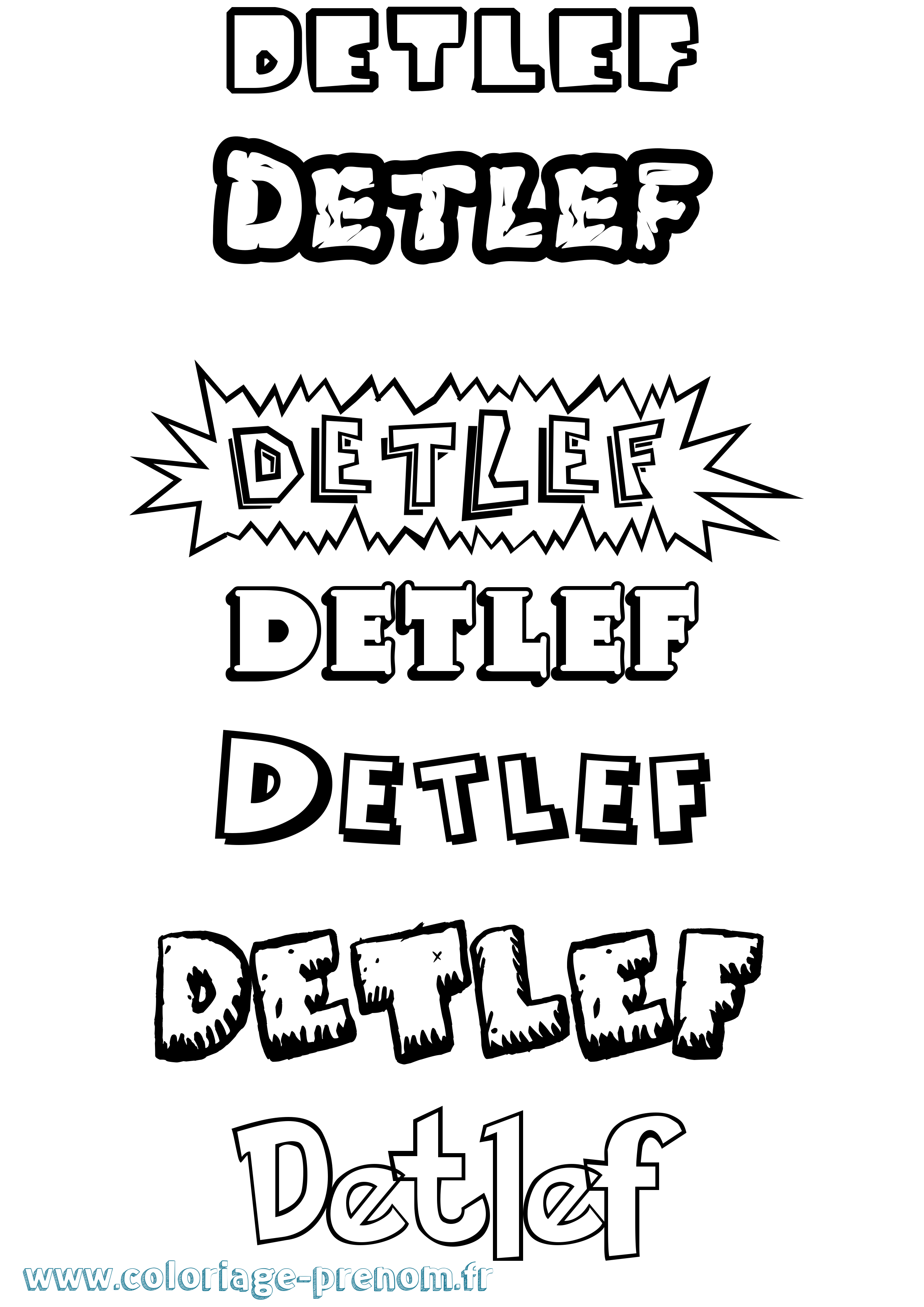 Coloriage Detlef Dessin Animé Coloriage prénom Detlef Dessin Animé