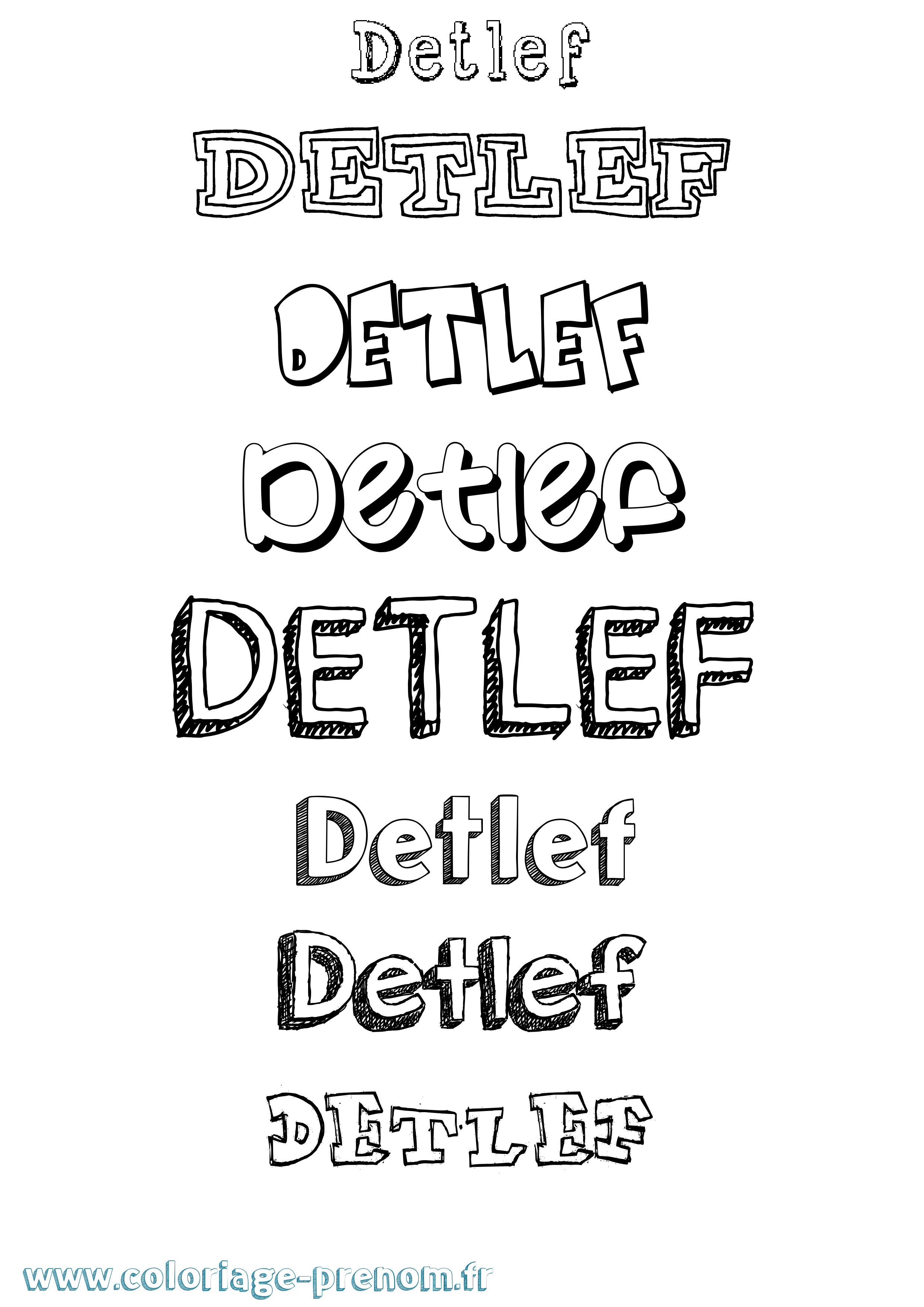 Coloriage Detlef Dessiné Coloriage prénom Detlef Dessiné