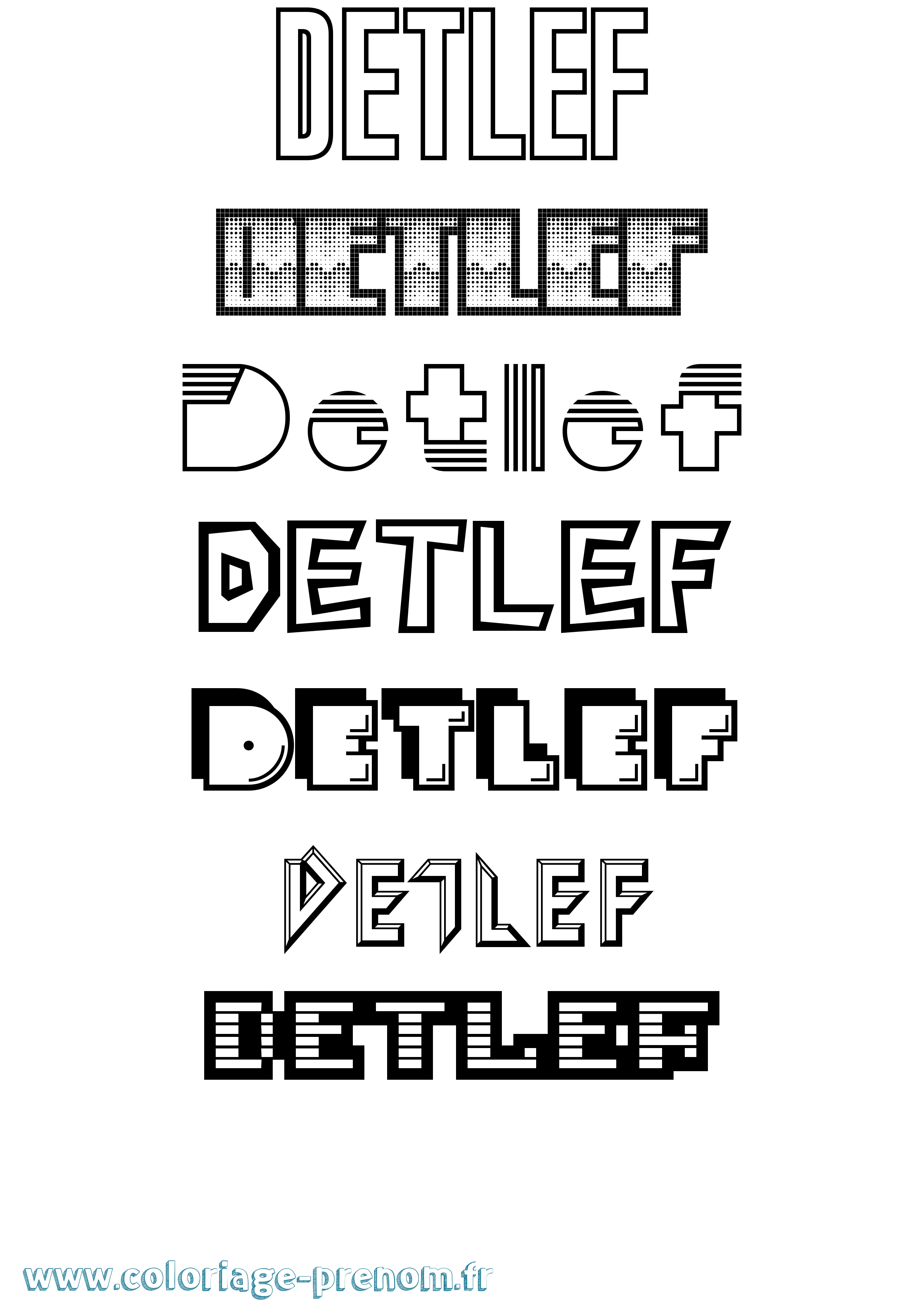 Coloriage Detlef Jeux Vidéos Coloriage prénom Detlef Jeux Vidéos