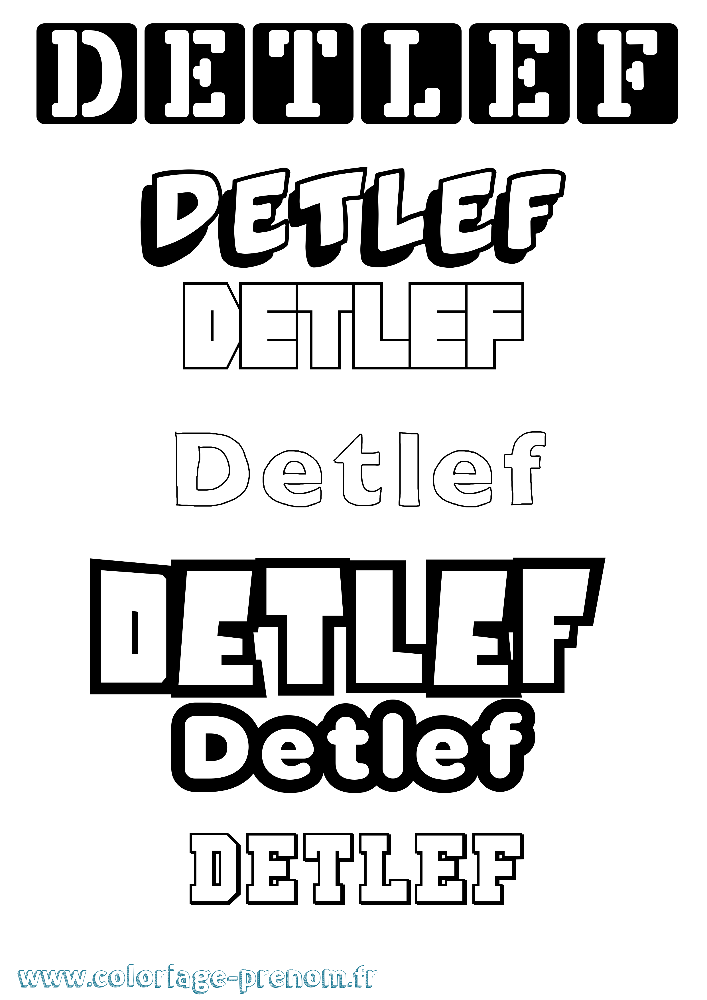 Coloriage Detlef Simple Coloriage prénom Detlef Simple