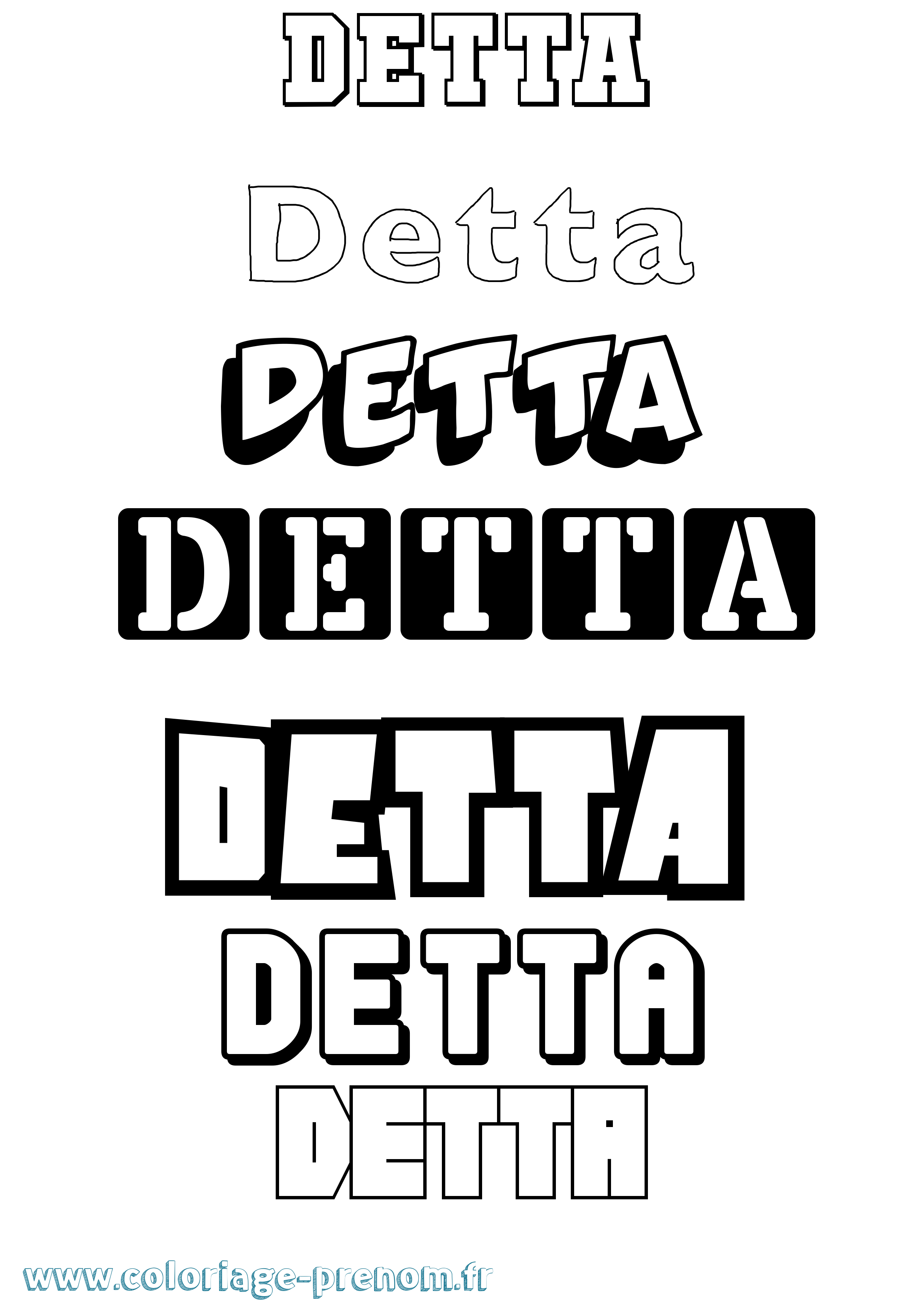 Coloriage Detta Simple Coloriage prénom Detta Simple
