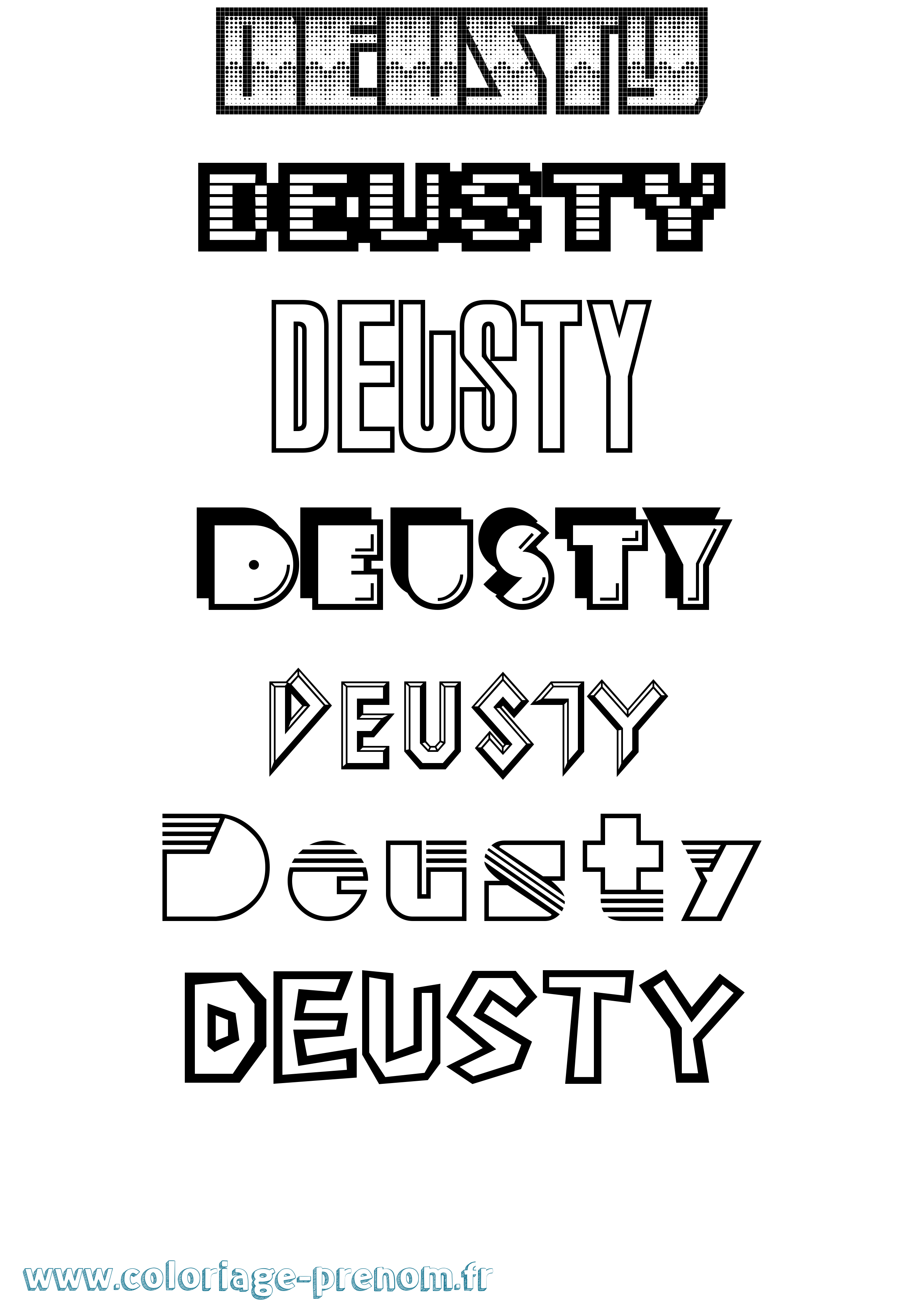 Coloriage Deusty Jeux Vidéos Coloriage prénom Deusty Jeux Vidéos