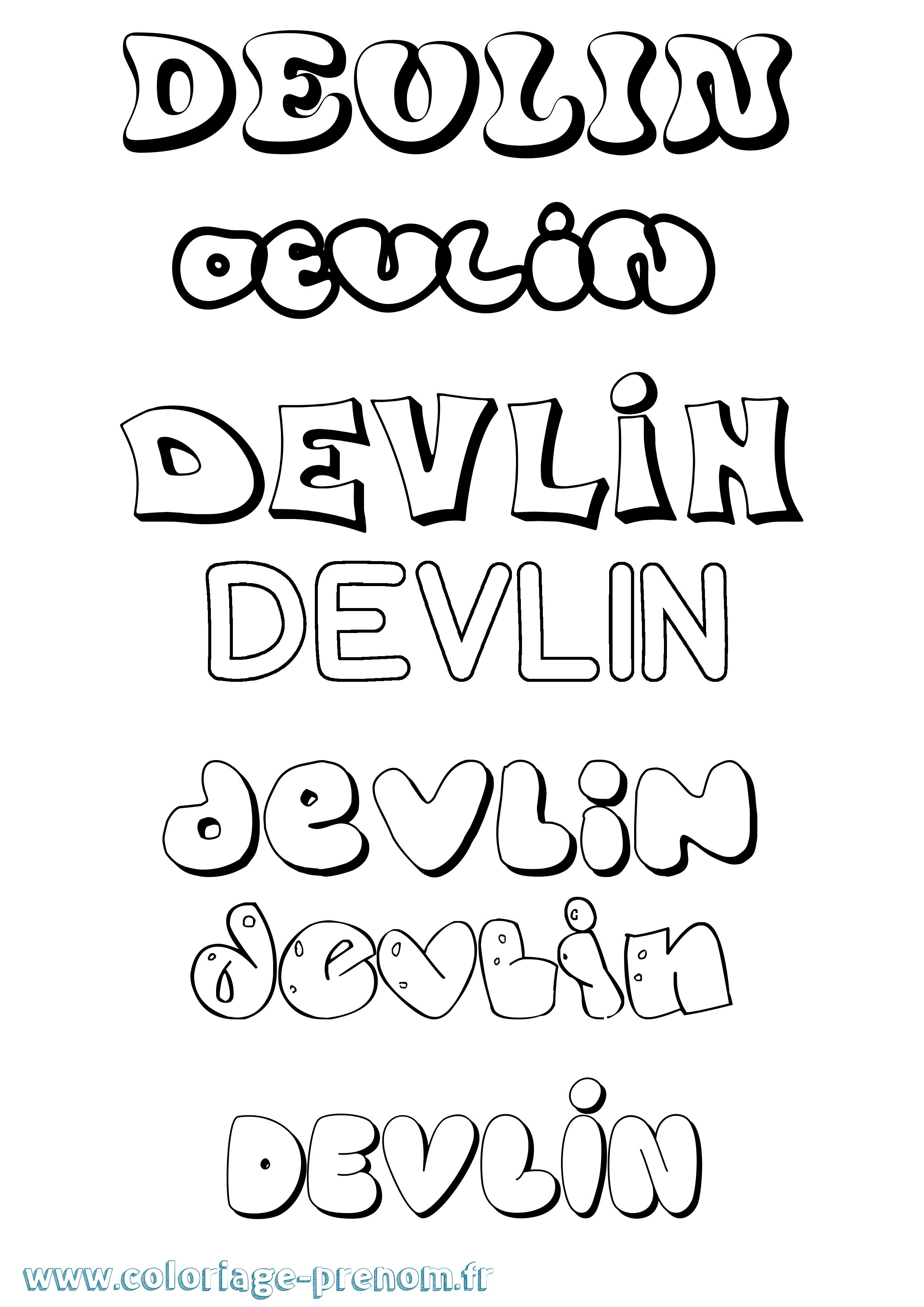 Coloriage Devlin Bubble Coloriage prénom Devlin Bubble