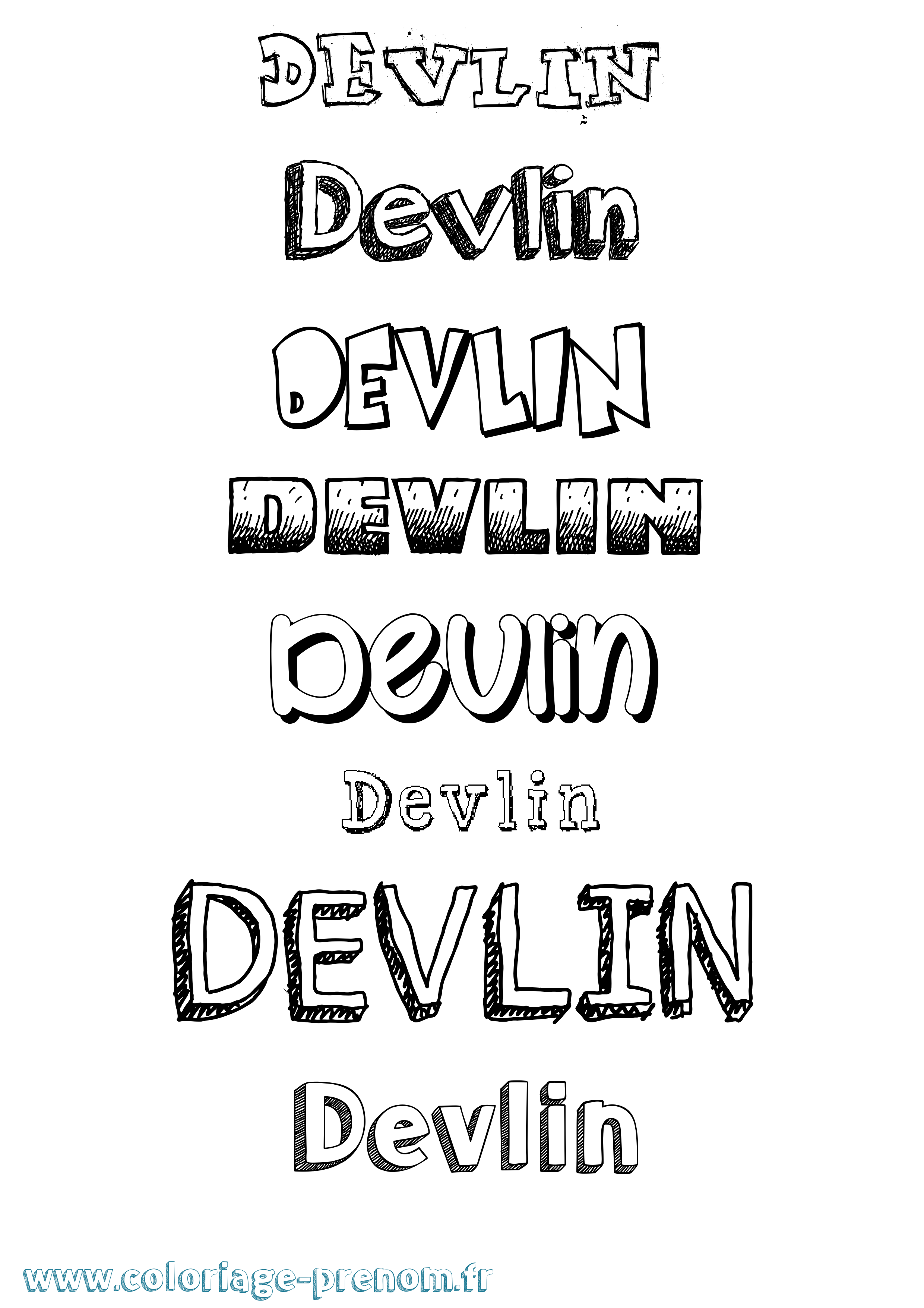 Coloriage Devlin Dessiné Coloriage prénom Devlin Dessiné