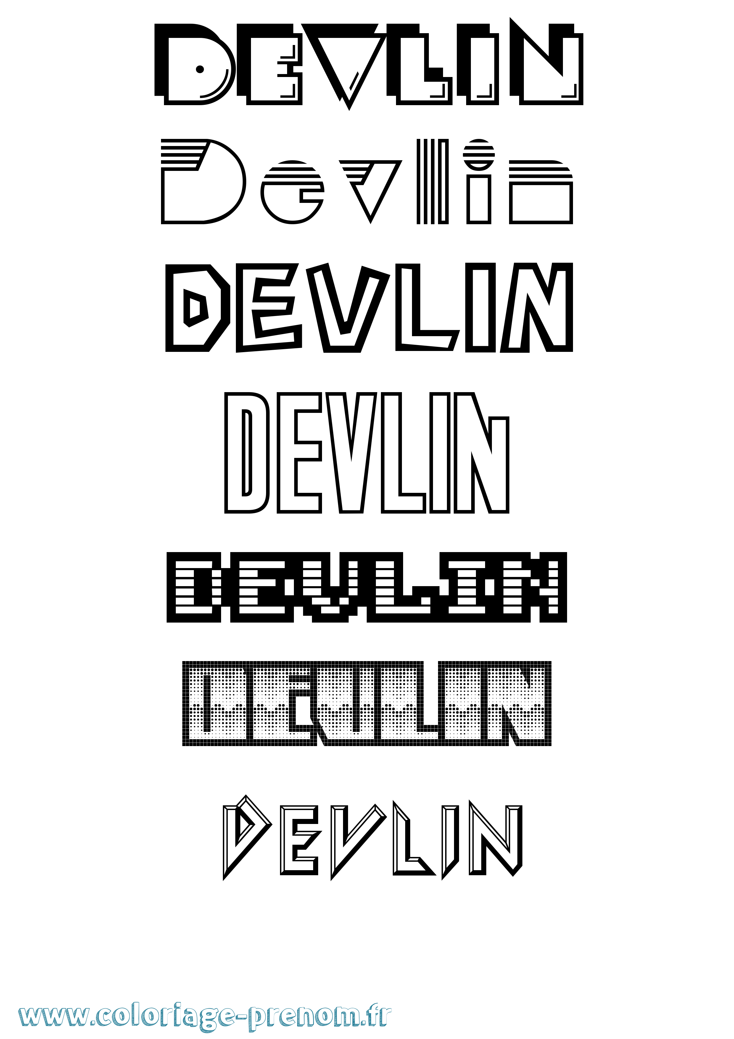 Coloriage Devlin Jeux Vidéos Coloriage prénom Devlin Jeux Vidéos