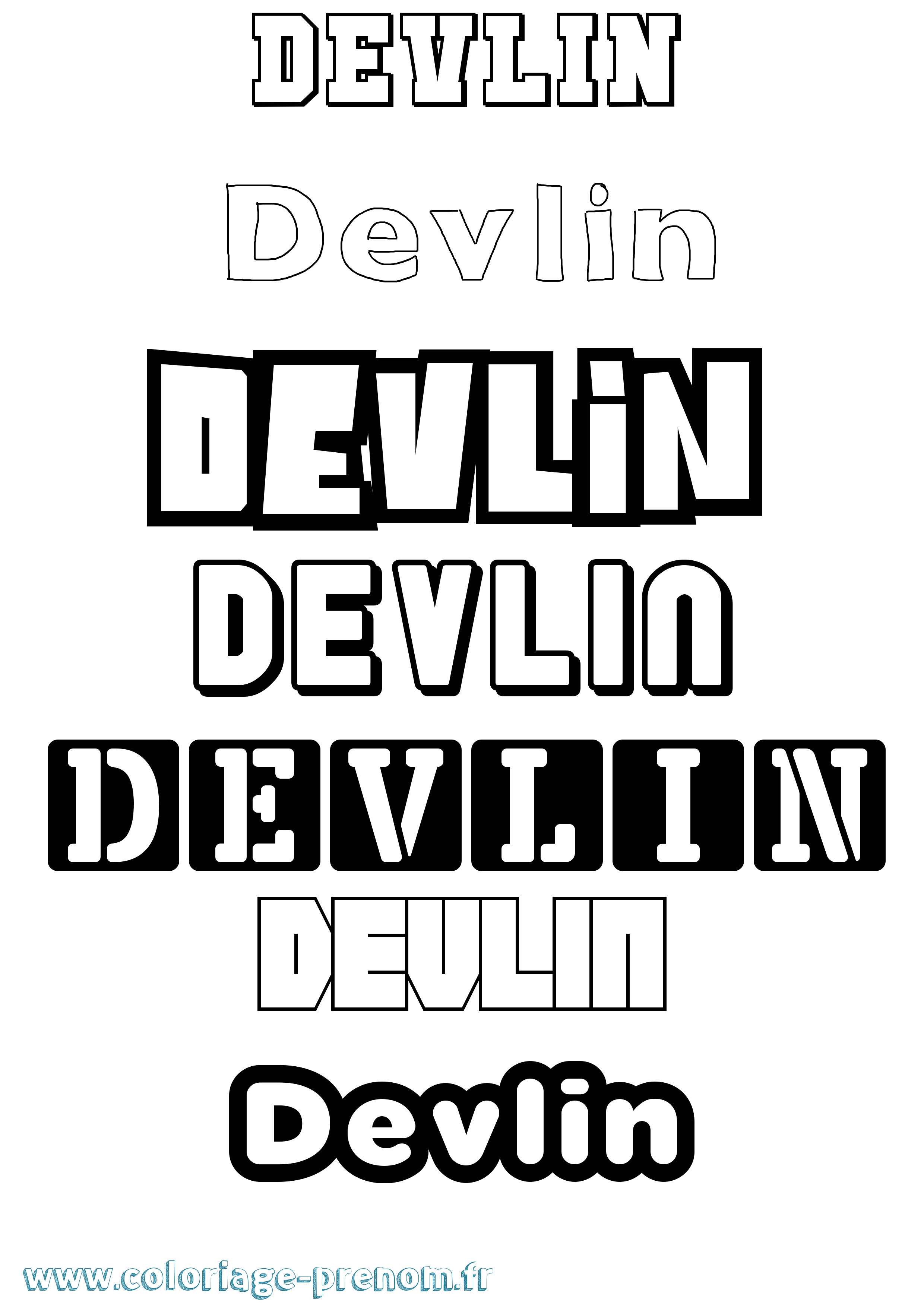 Coloriage Devlin Simple Coloriage prénom Devlin Simple