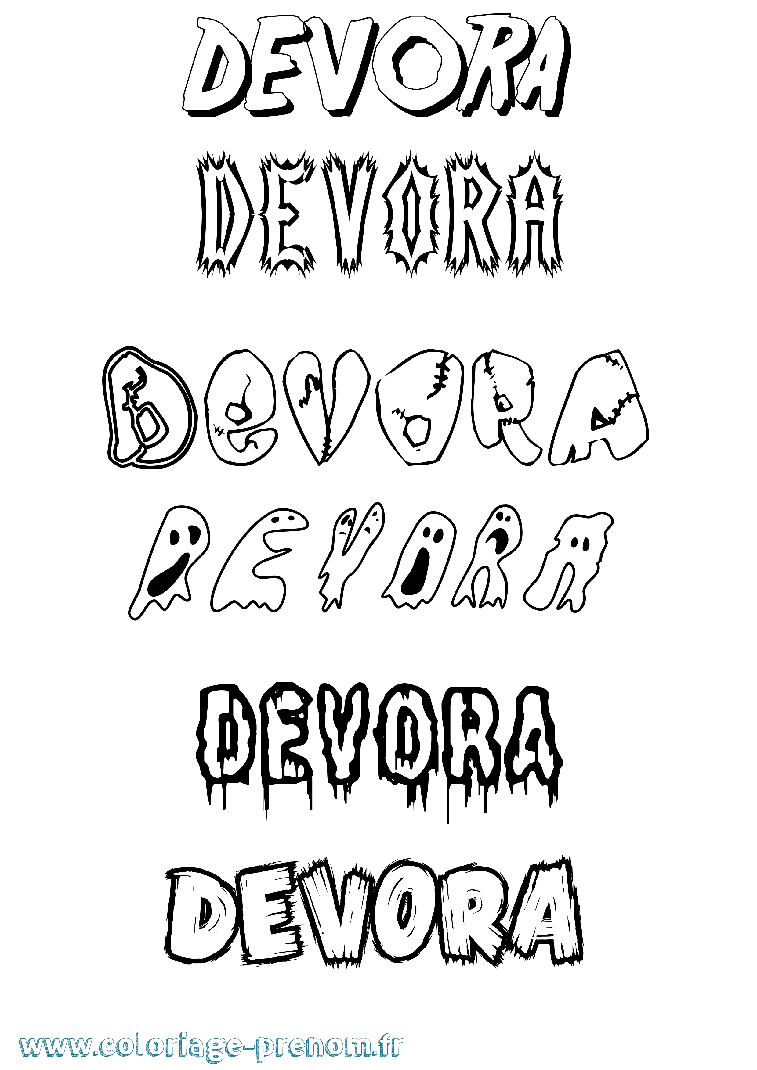 Coloriage Devora Frisson Coloriage prénom Devora Frisson