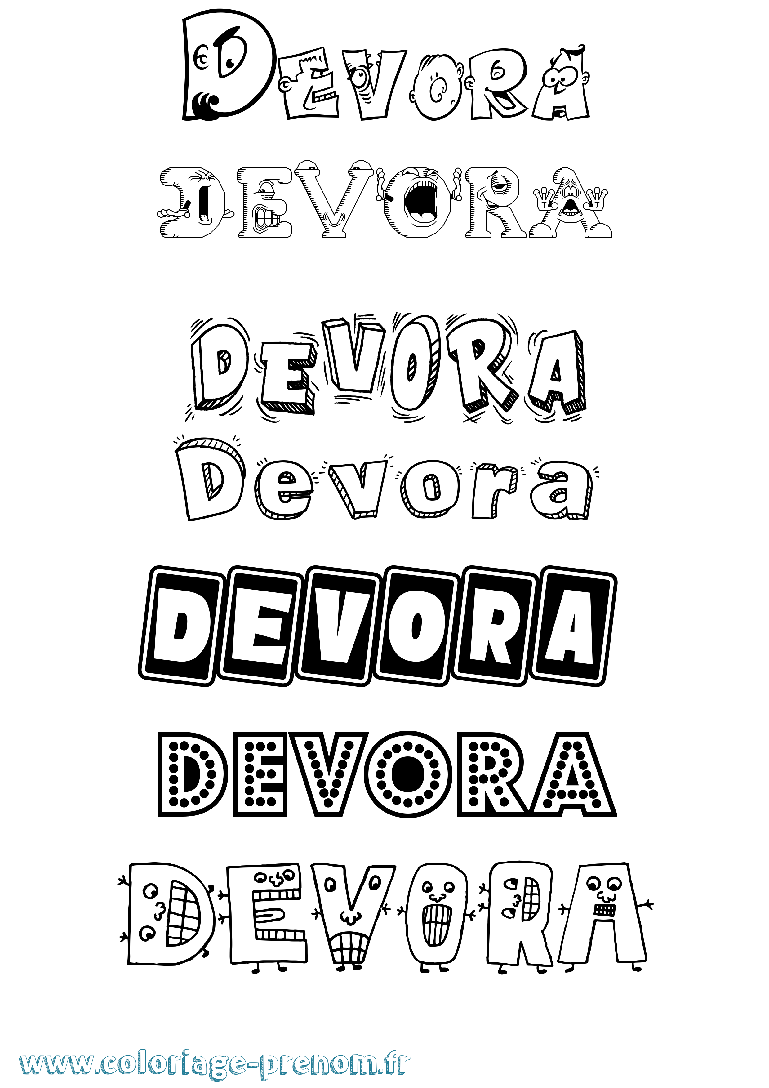 Coloriage Devora Fun Coloriage prénom Devora Fun