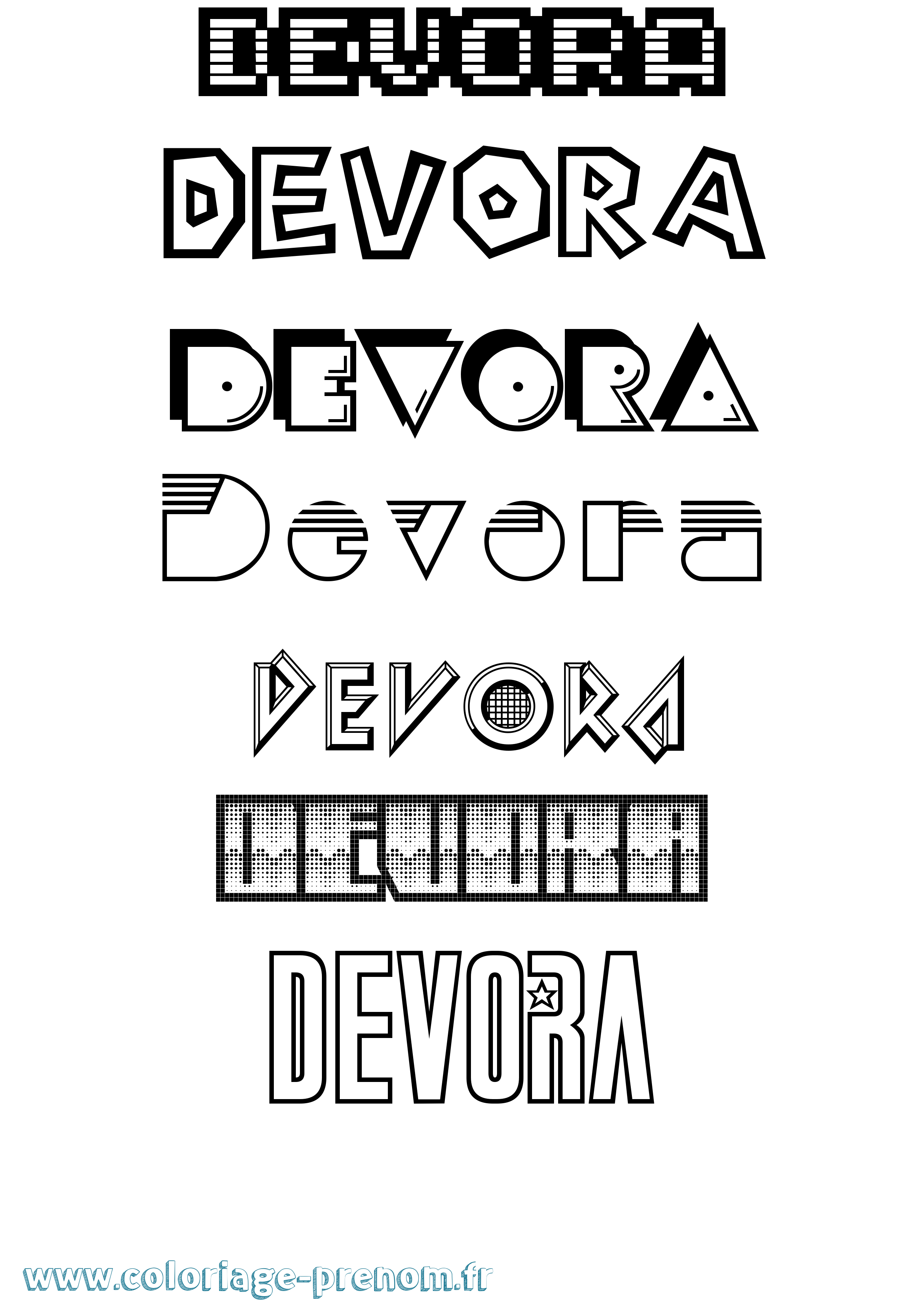 Coloriage Devora Jeux Vidéos Coloriage prénom Devora Jeux Vidéos