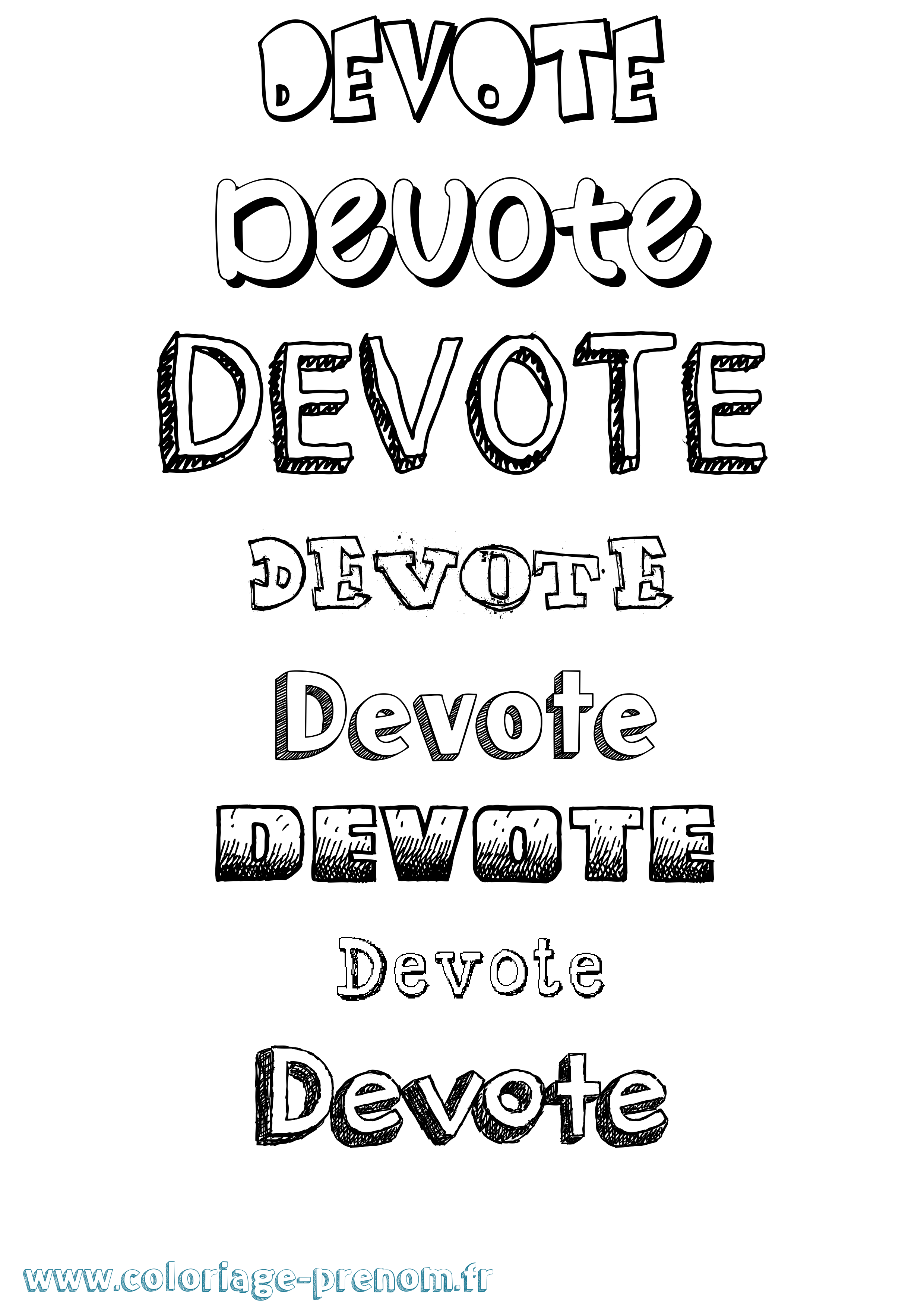Coloriage Devote Dessiné Coloriage prénom Devote Dessiné