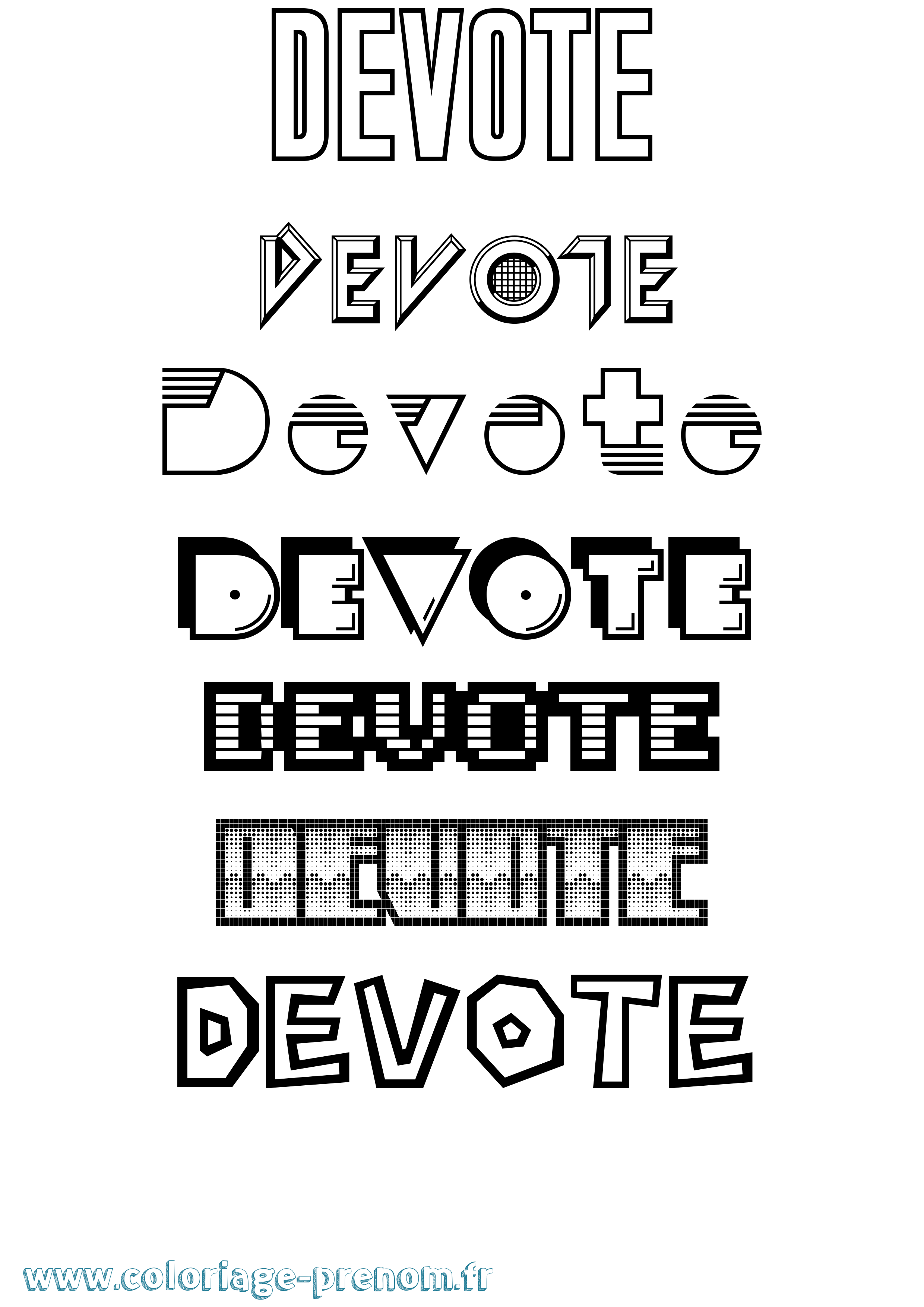 Coloriage Devote Jeux Vidéos Coloriage prénom Devote Jeux Vidéos