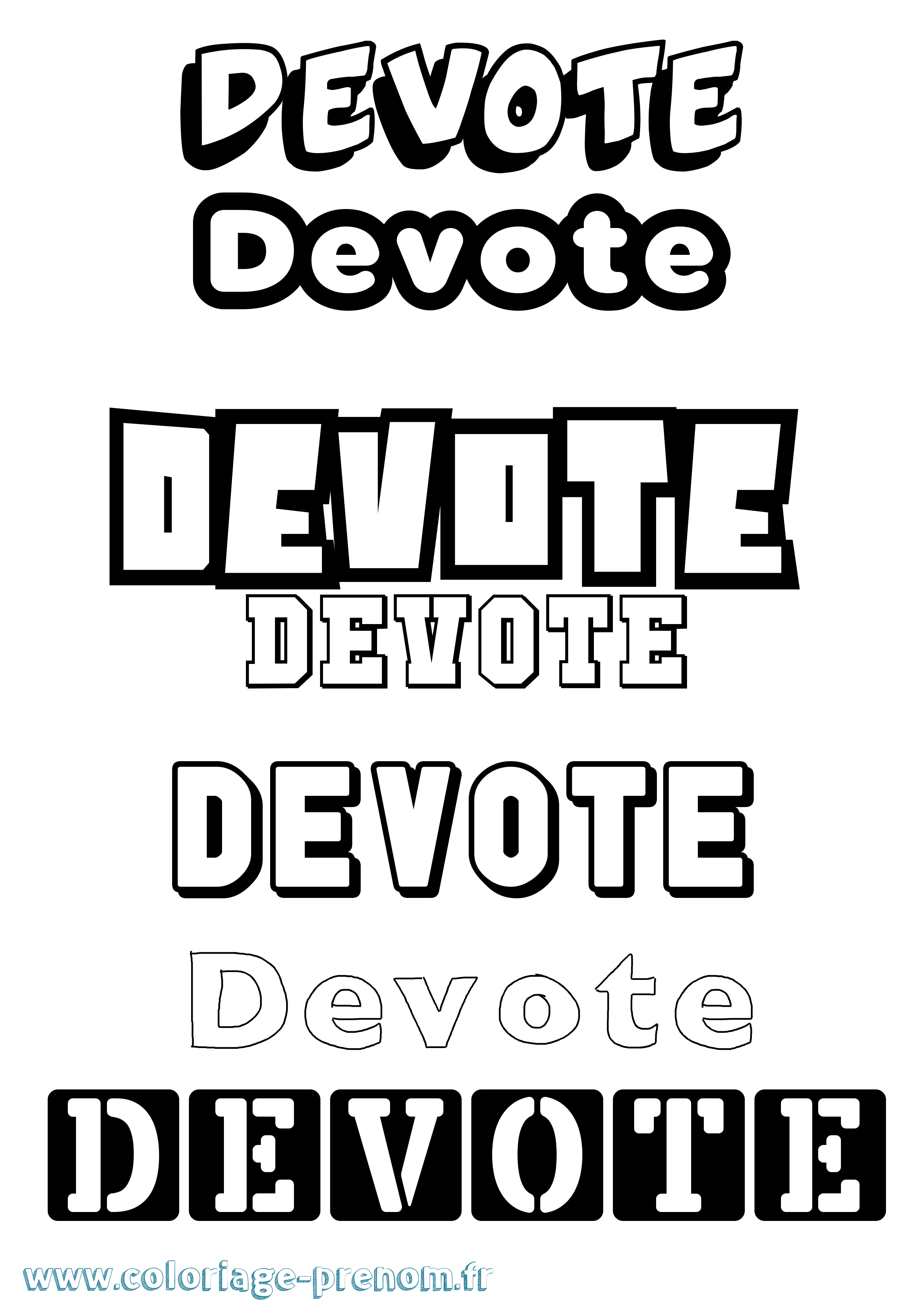 Coloriage Devote Simple Coloriage prénom Devote Simple