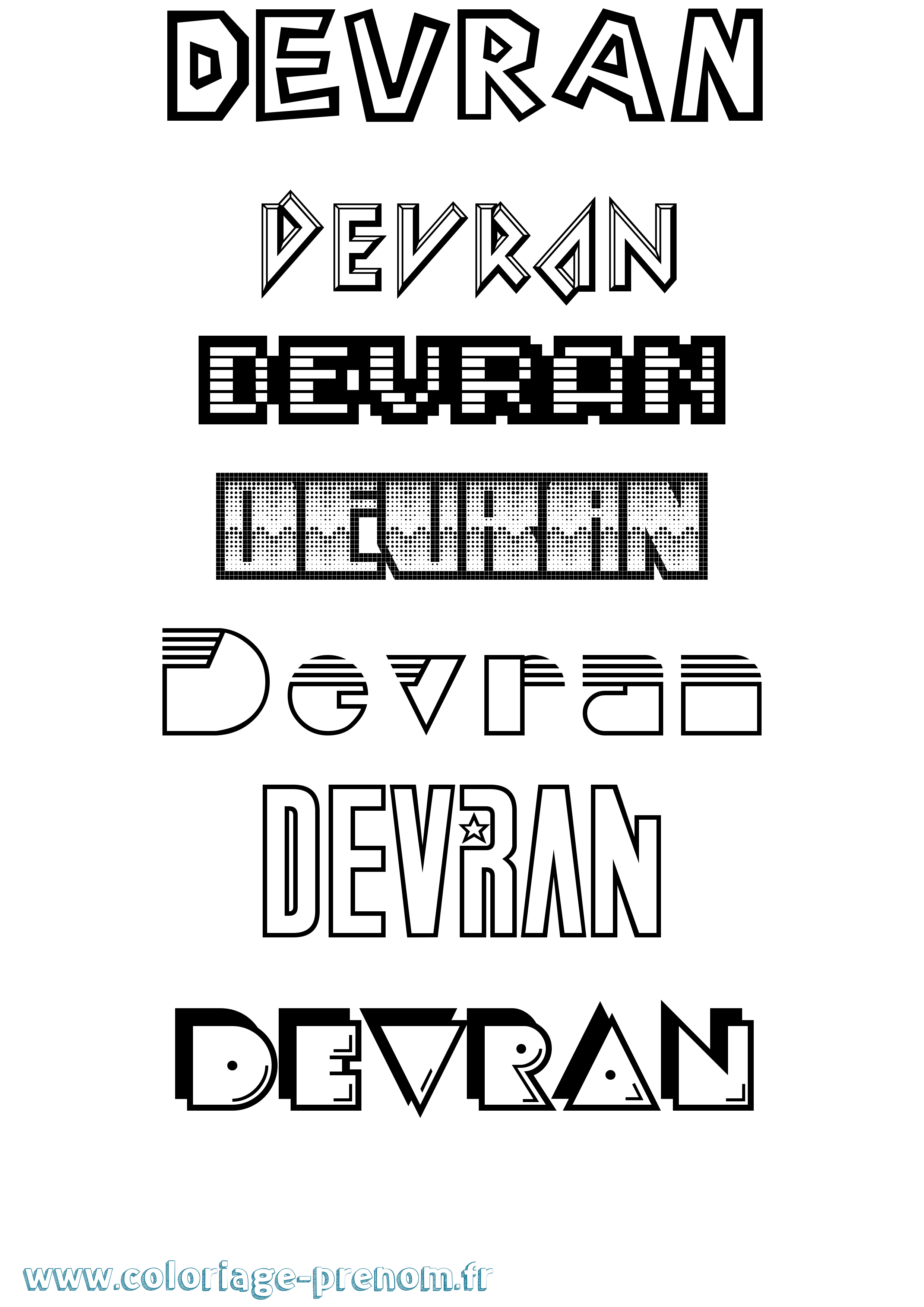 Coloriage Devran Jeux Vidéos Coloriage prénom Devran Jeux Vidéos