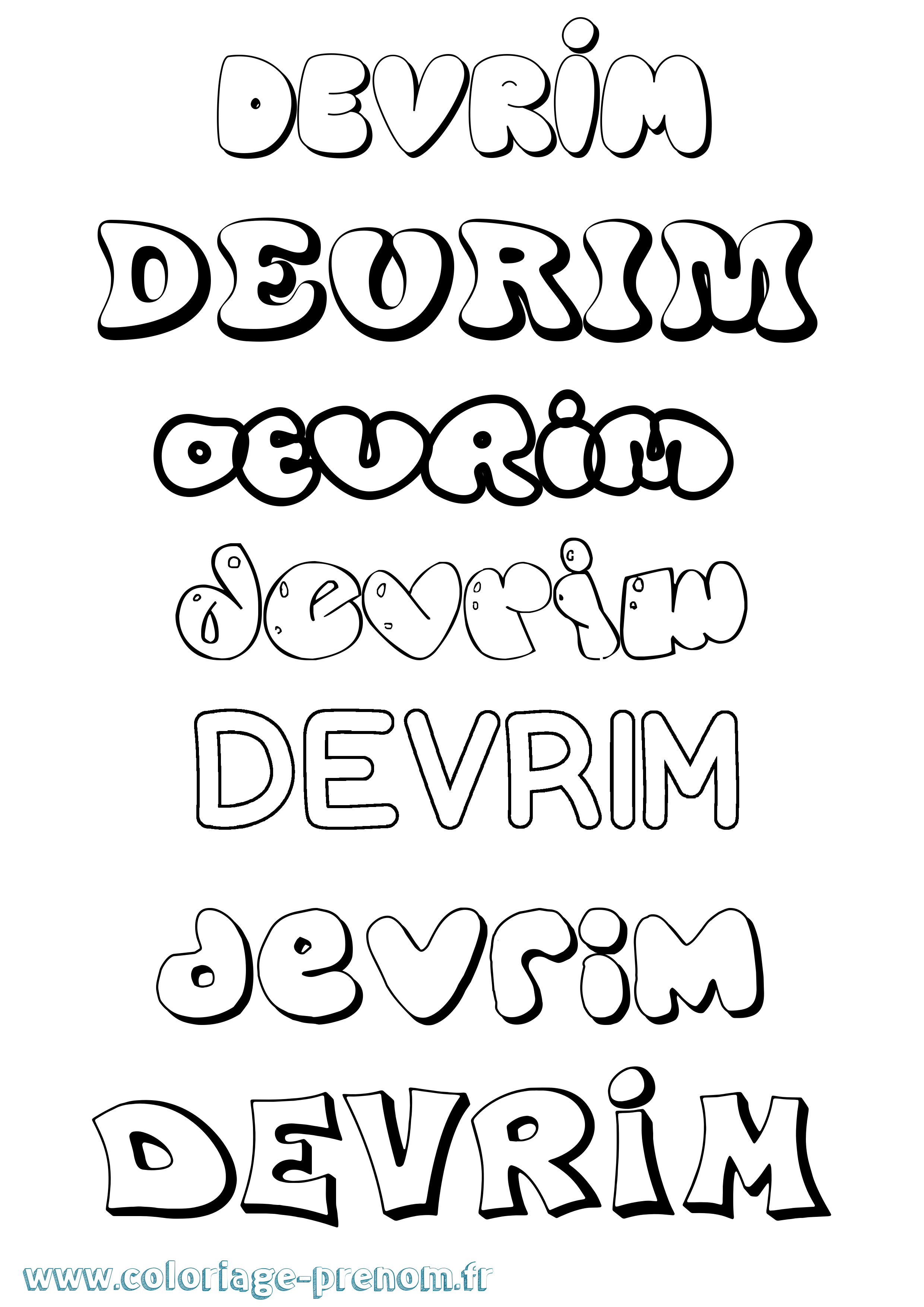 Coloriage Devrim Bubble Coloriage prénom Devrim Bubble