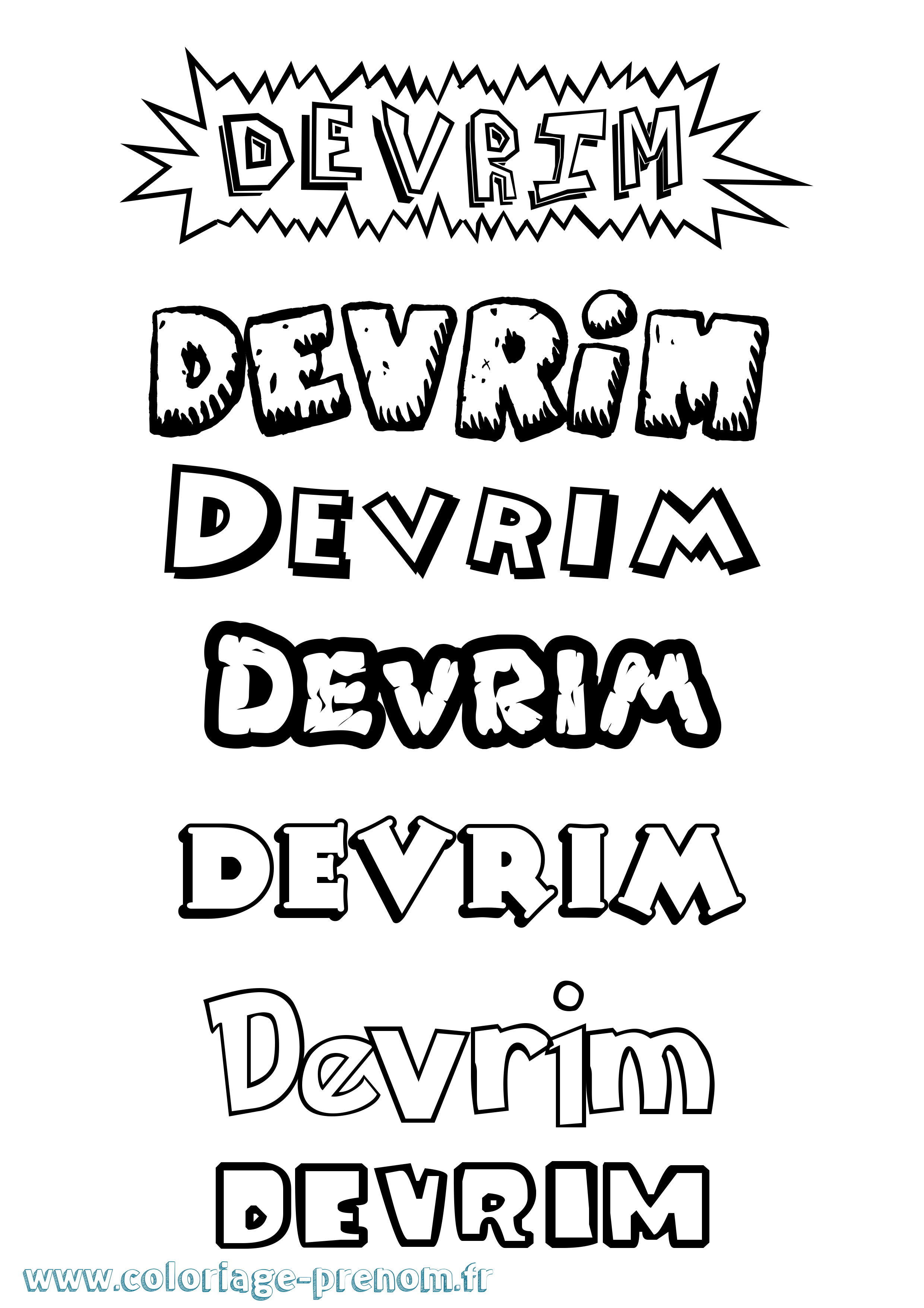 Coloriage Devrim Dessin Animé Coloriage prénom Devrim Dessin Animé