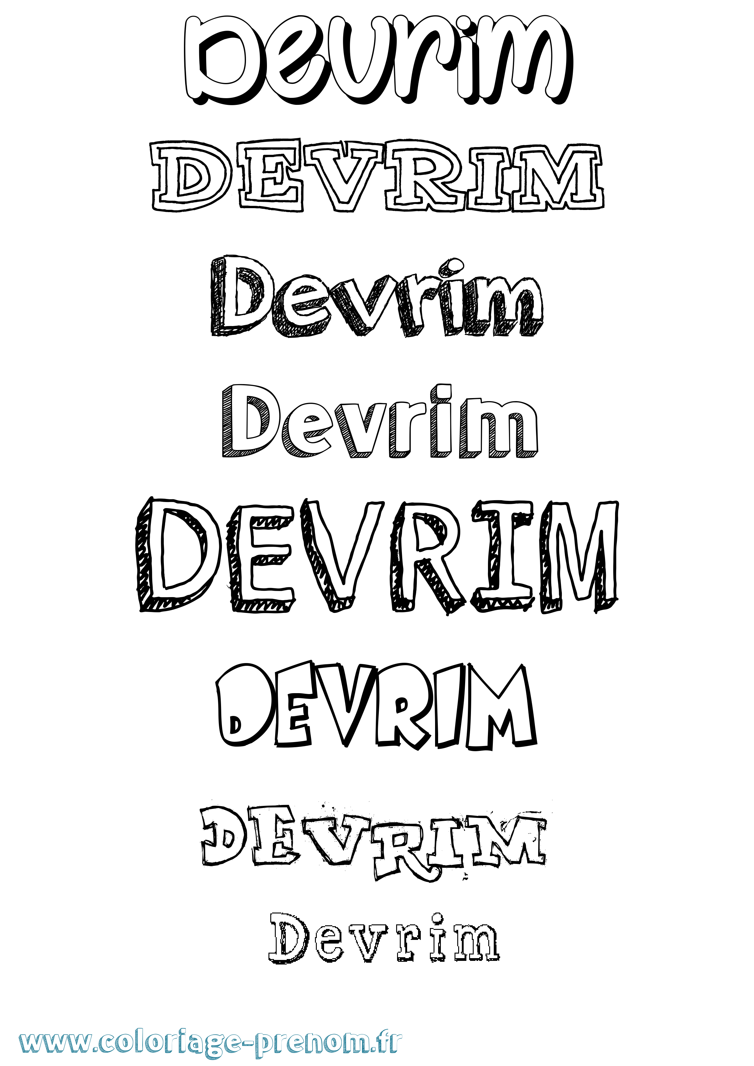 Coloriage Devrim Dessiné Coloriage prénom Devrim Dessiné
