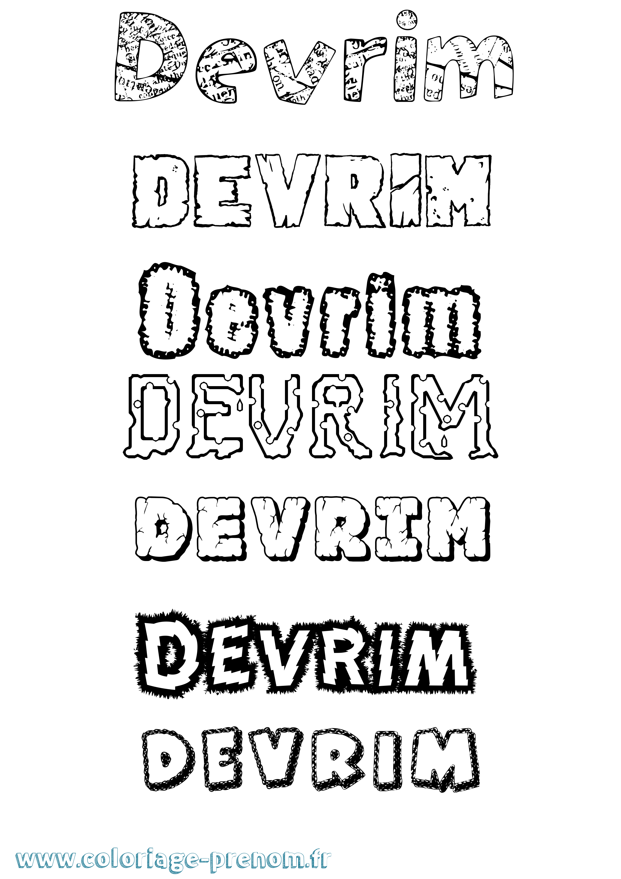 Coloriage Devrim Destructuré Coloriage prénom Devrim Destructuré