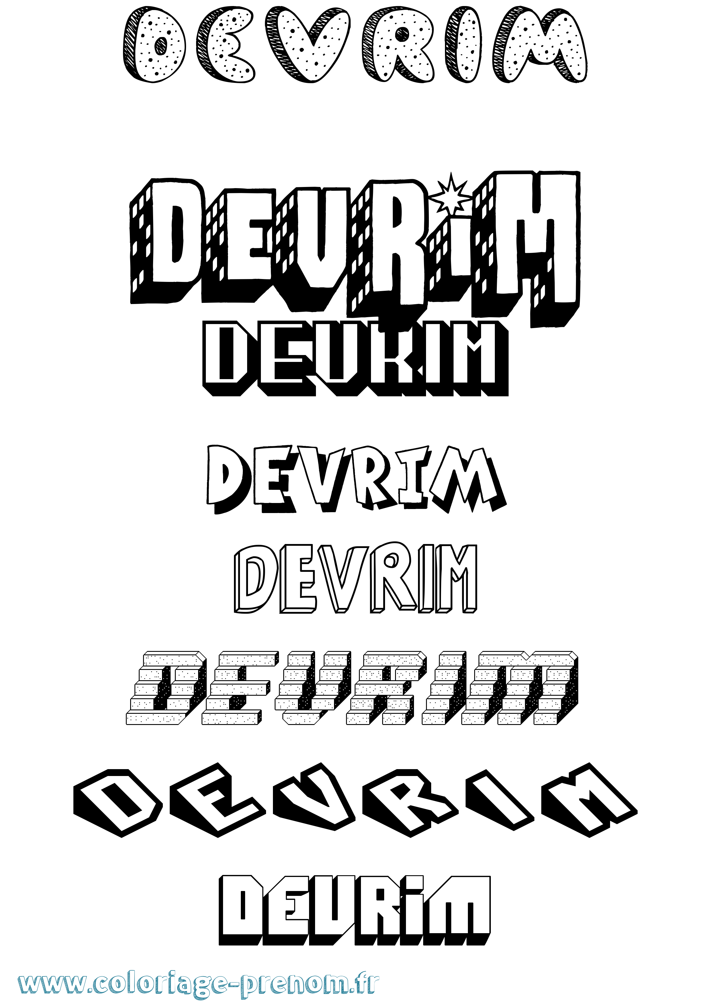 Coloriage Devrim Effet 3D Coloriage prénom Devrim Effet 3D