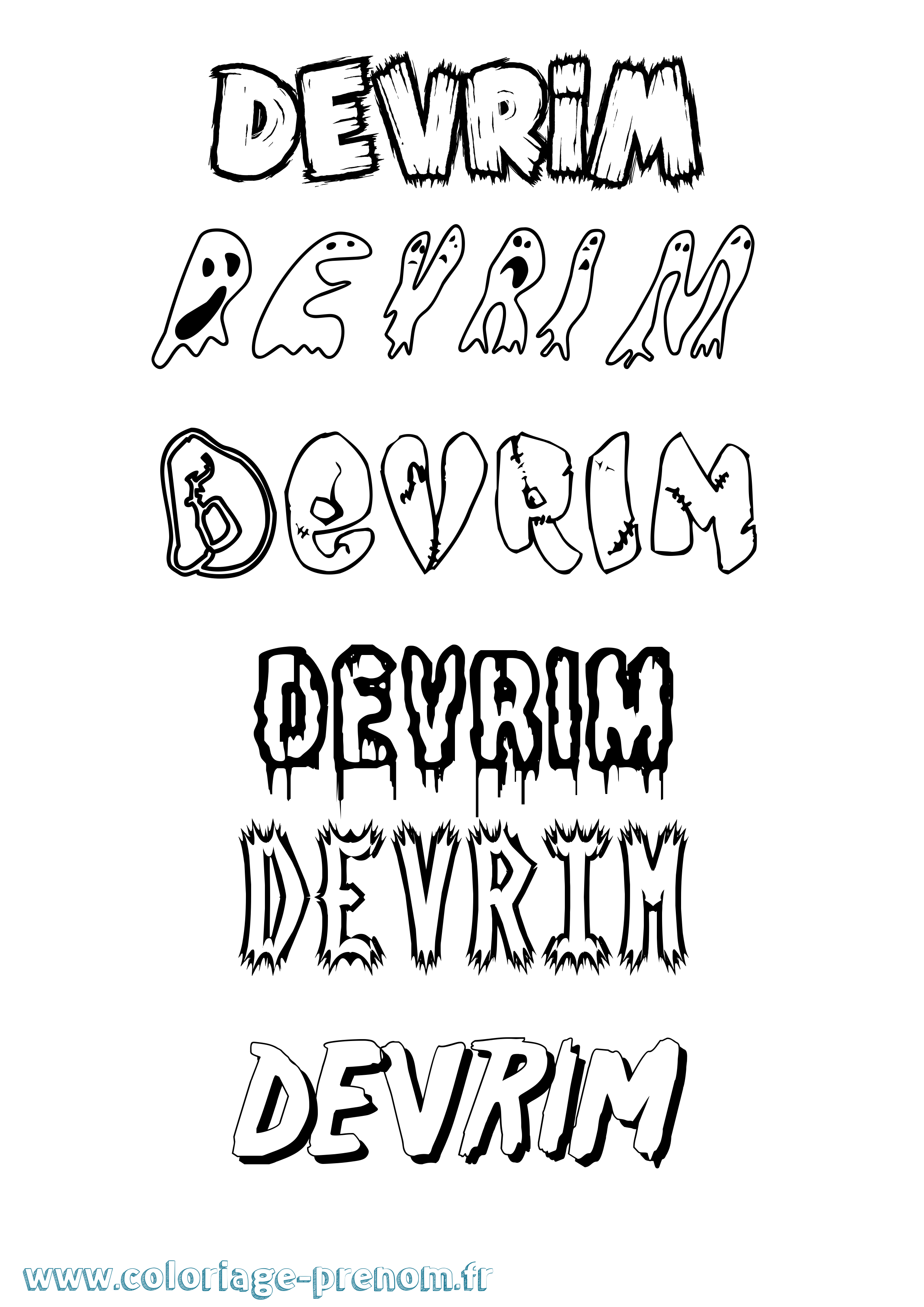 Coloriage Devrim Frisson Coloriage prénom Devrim Frisson