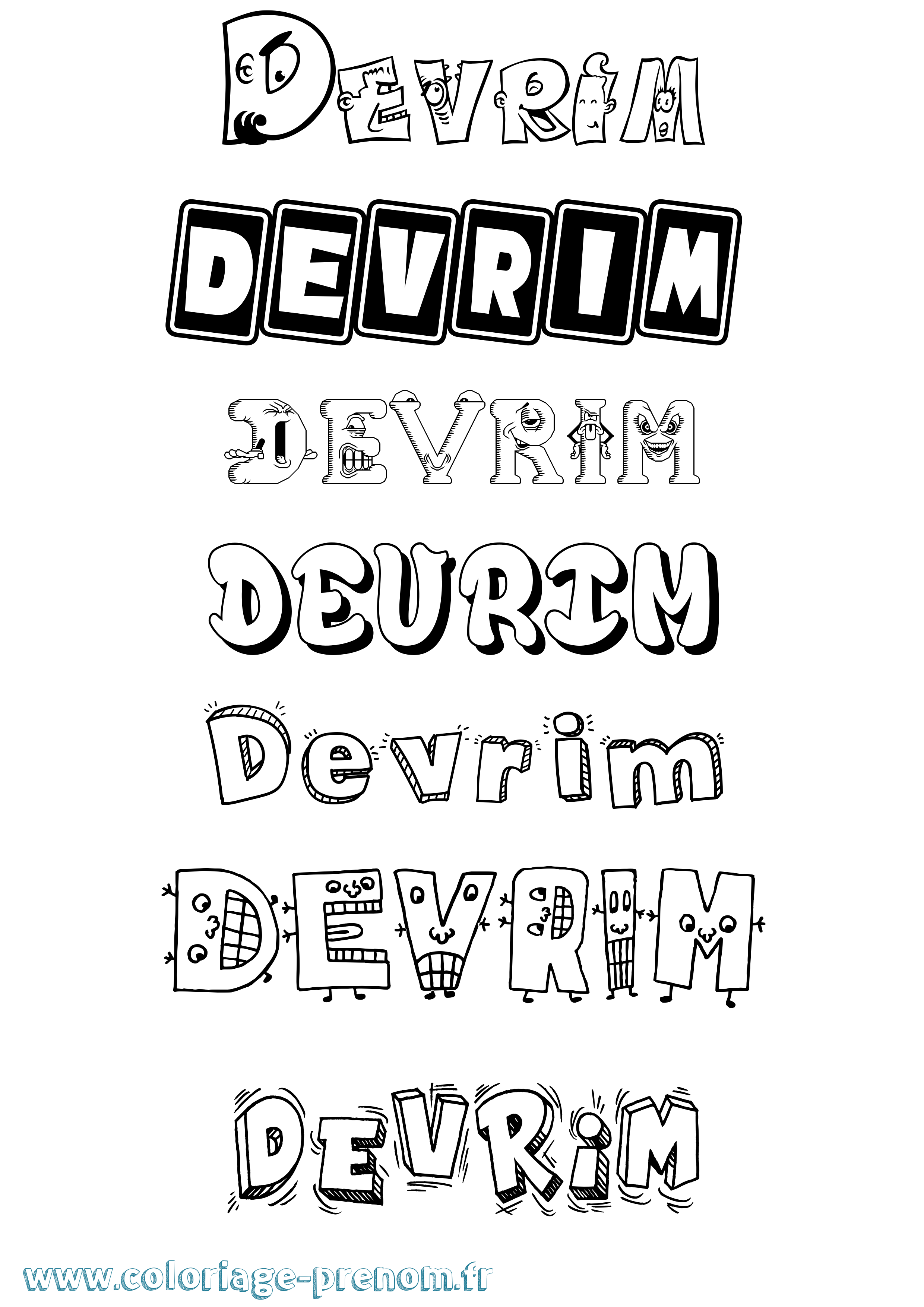 Coloriage Devrim Fun Coloriage prénom Devrim Fun