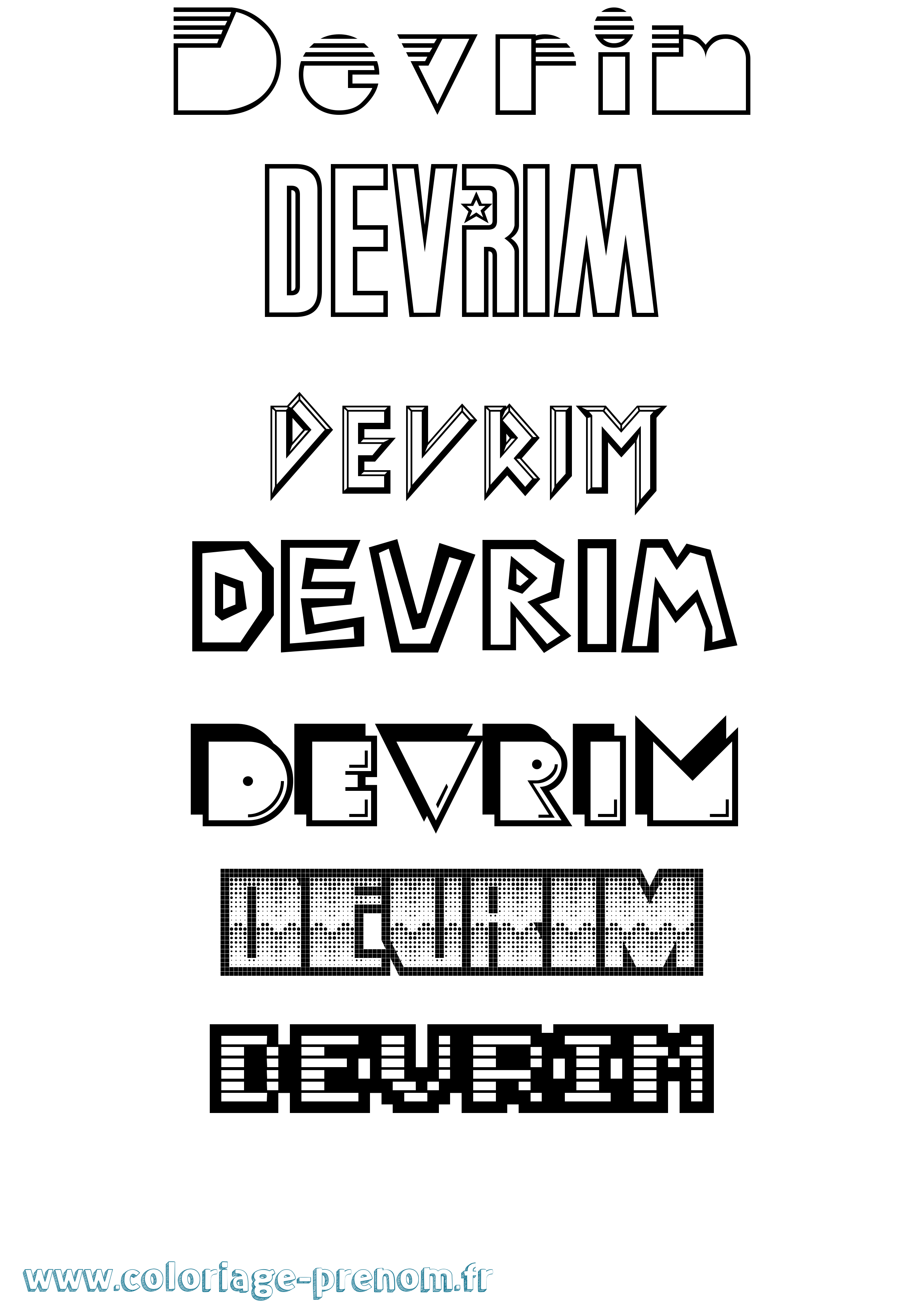 Coloriage Devrim Jeux Vidéos Coloriage prénom Devrim Jeux Vidéos