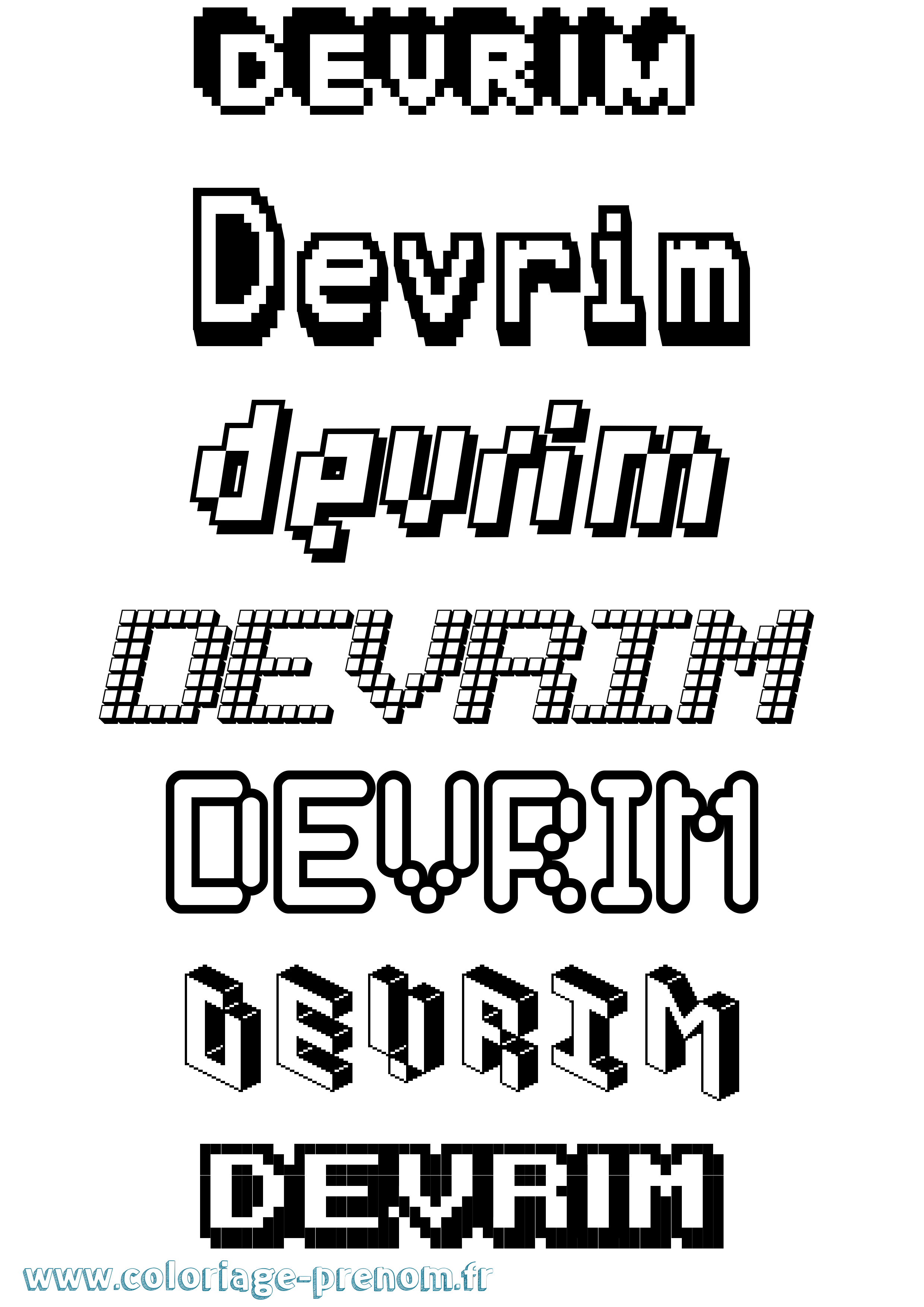 Coloriage Devrim Pixel Coloriage prénom Devrim Pixel