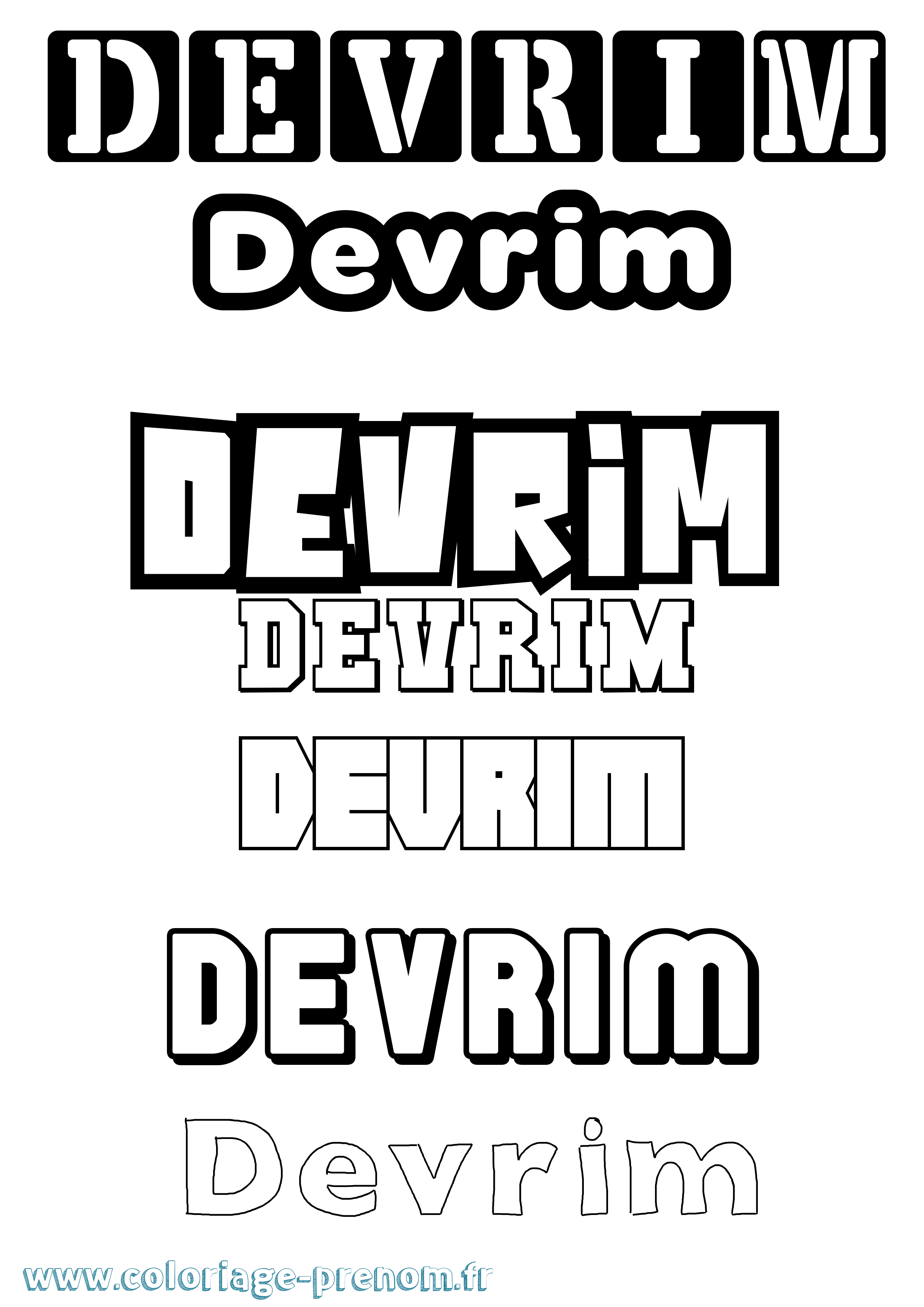 Coloriage Devrim Simple Coloriage prénom Devrim Simple