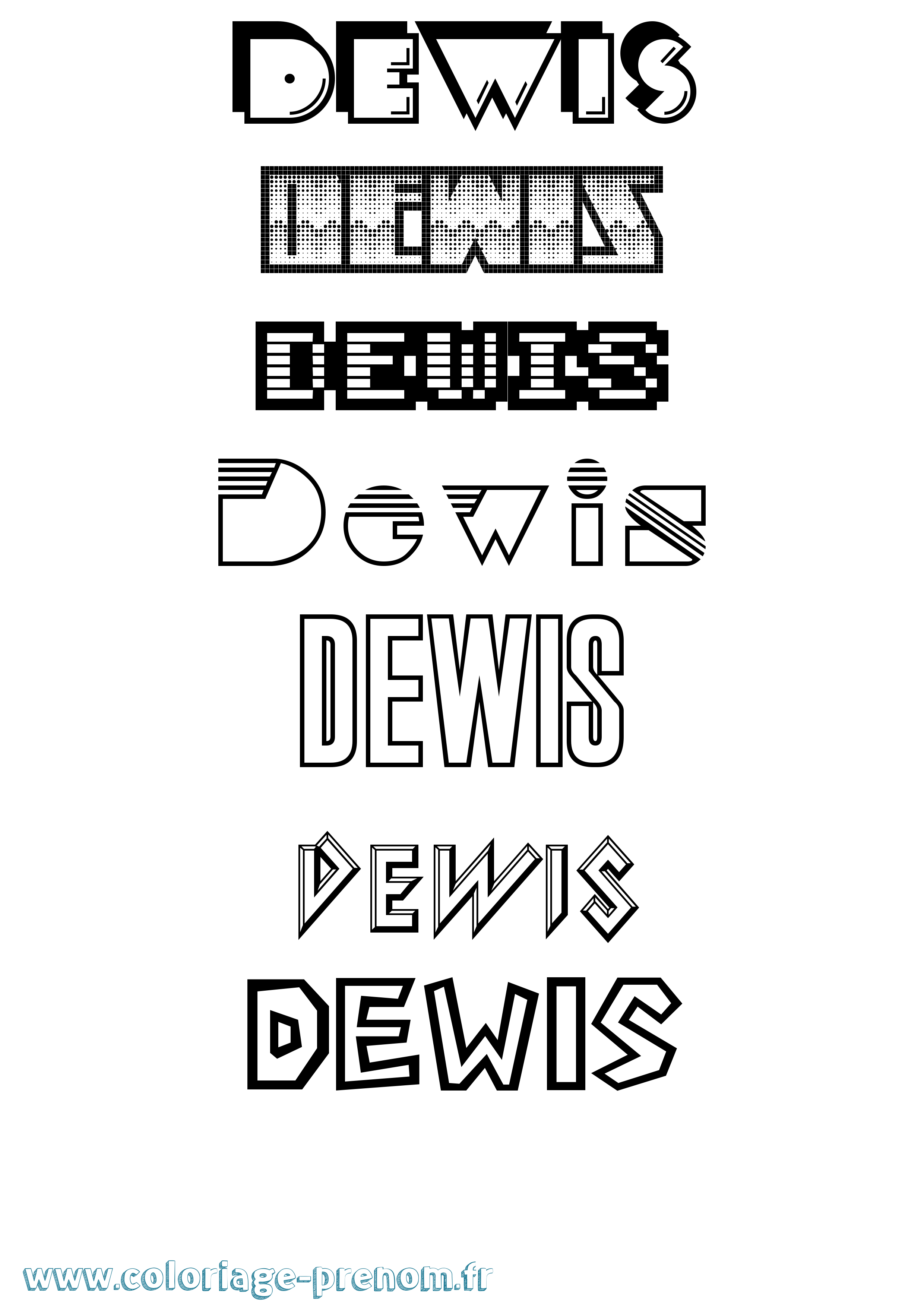 Coloriage Dewis Jeux Vidéos Coloriage prénom Dewis Jeux Vidéos