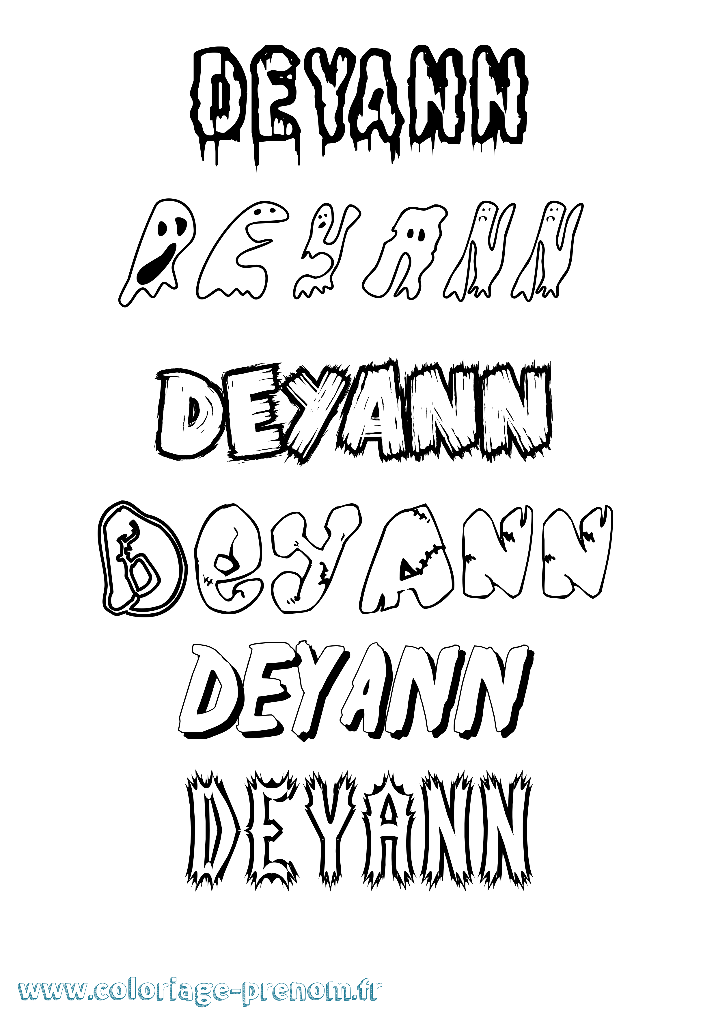 Coloriage Deyann Frisson Coloriage prénom Deyann Frisson