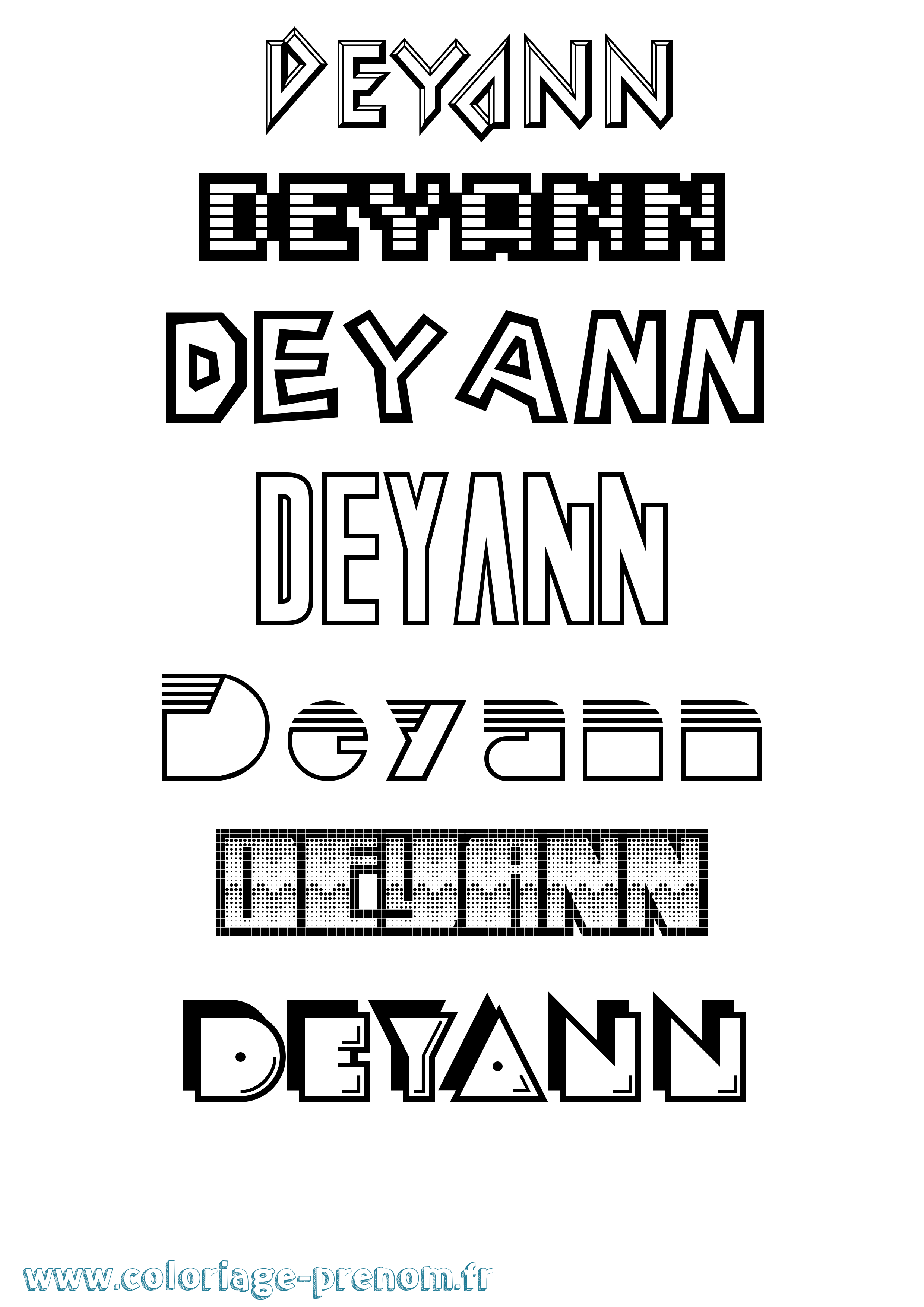 Coloriage Deyann Jeux Vidéos Coloriage prénom Deyann Jeux Vidéos