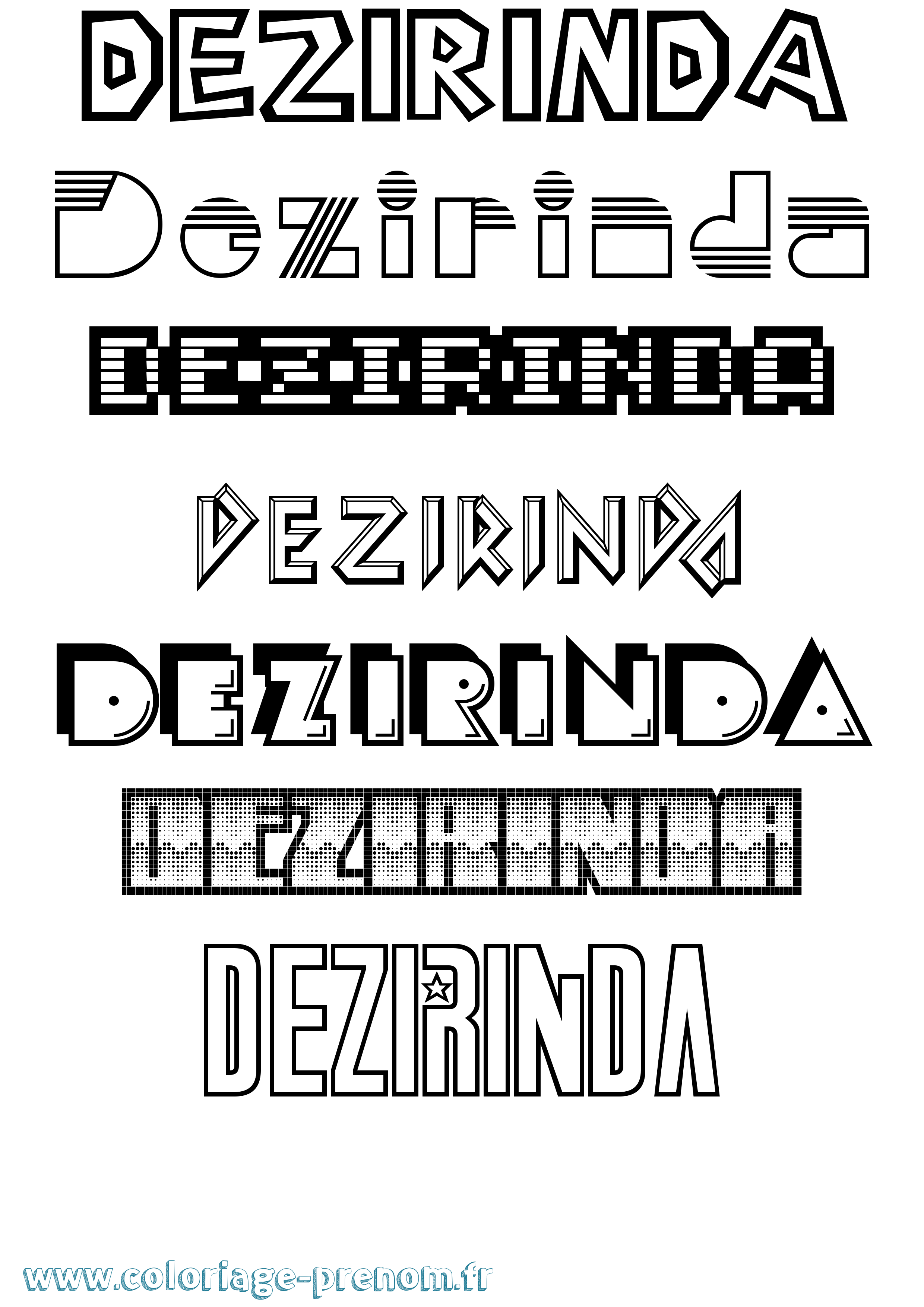 Coloriage Dezirinda Jeux Vidéos Coloriage prénom Dezirinda Jeux Vidéos