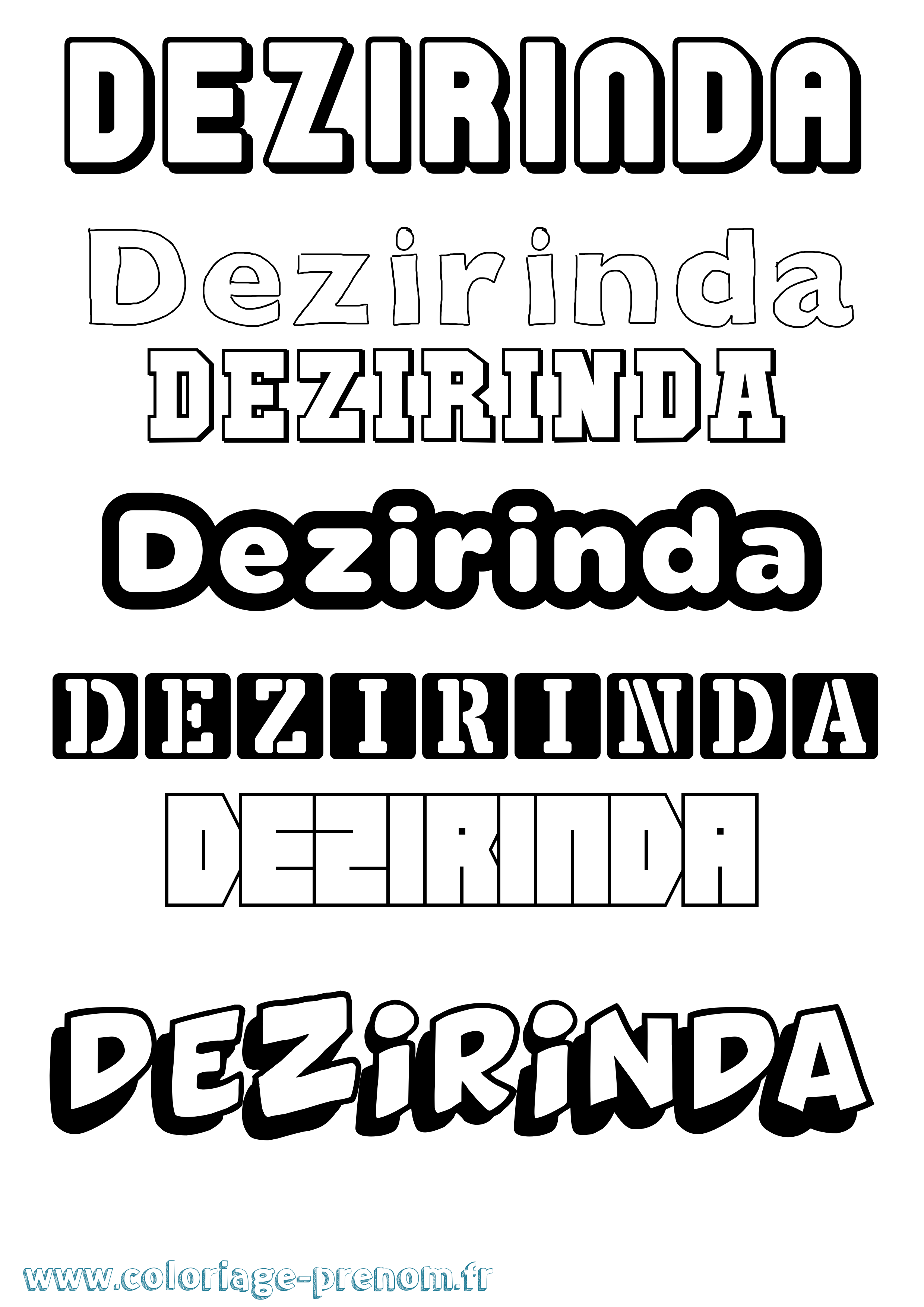 Coloriage Dezirinda Simple Coloriage prénom Dezirinda Simple