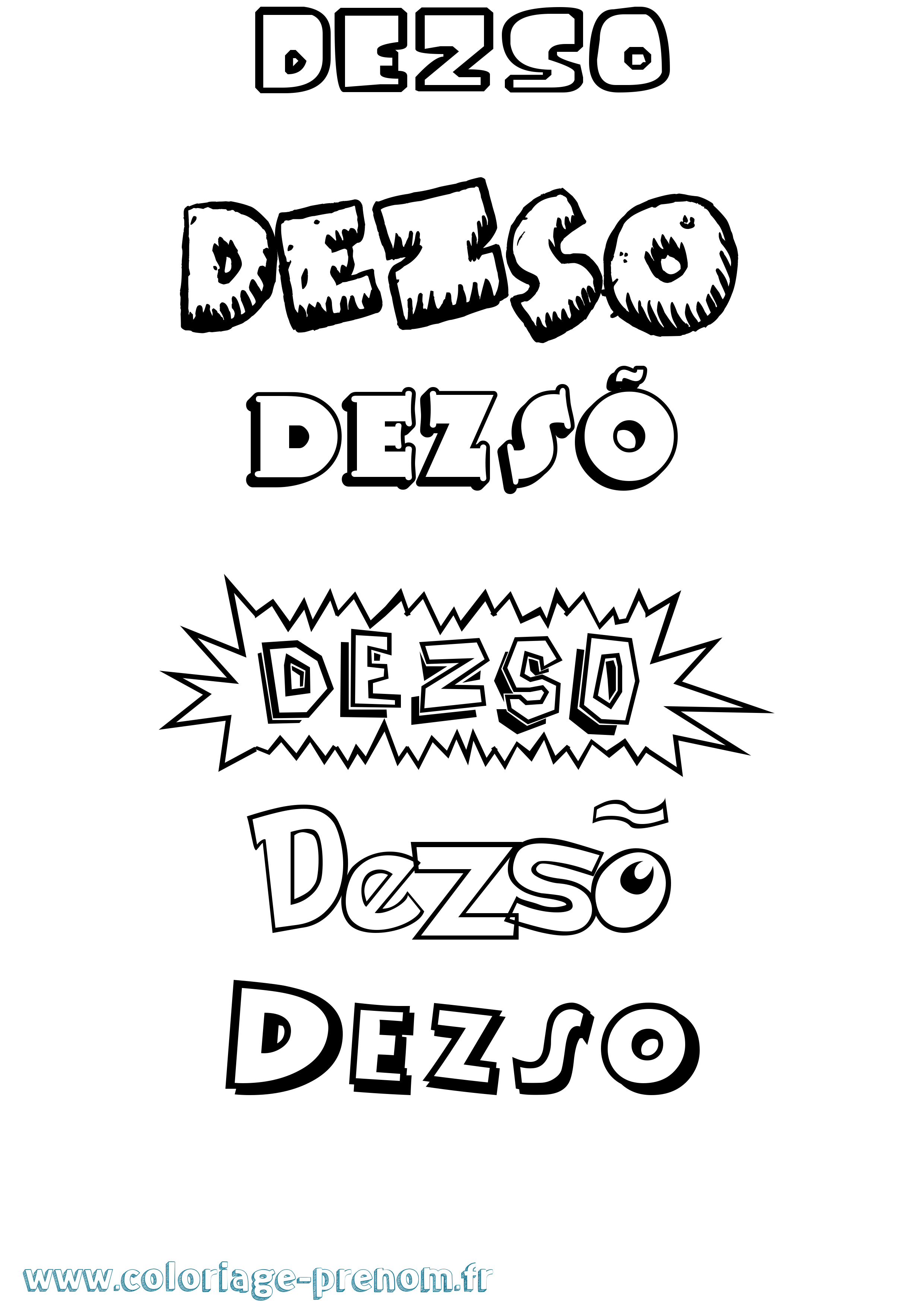 Coloriage Dezsõ Dessin Animé Coloriage prénom Dezsõ Dessin Animé
