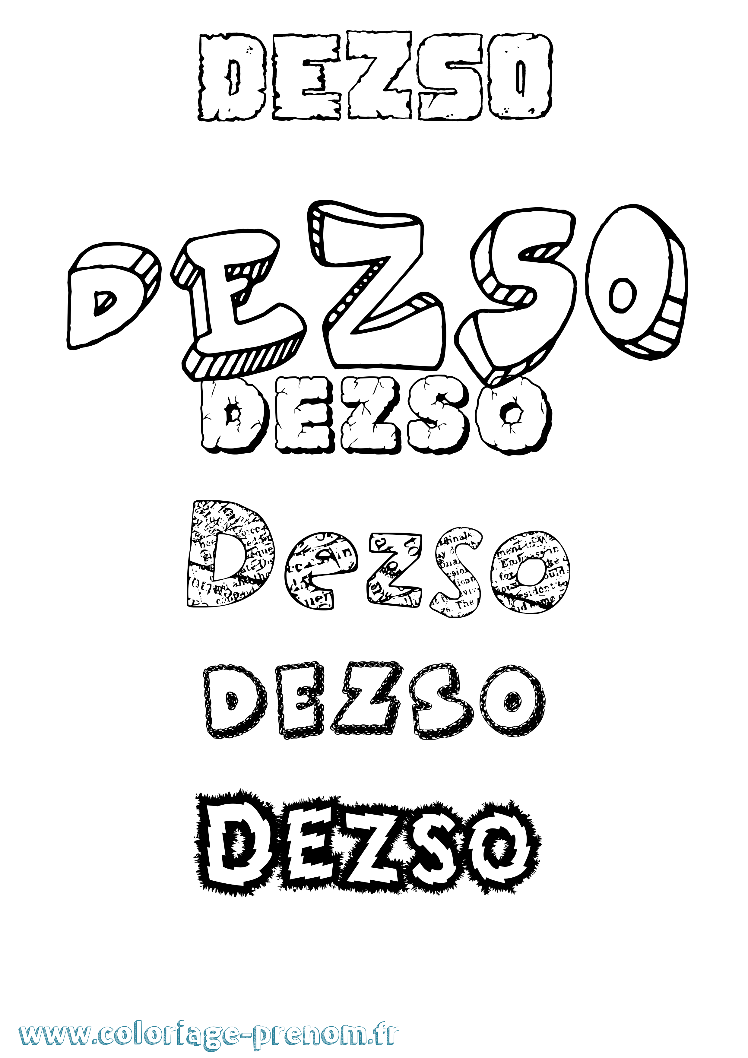 Coloriage Dezsõ Destructuré Coloriage prénom Dezsõ Destructuré